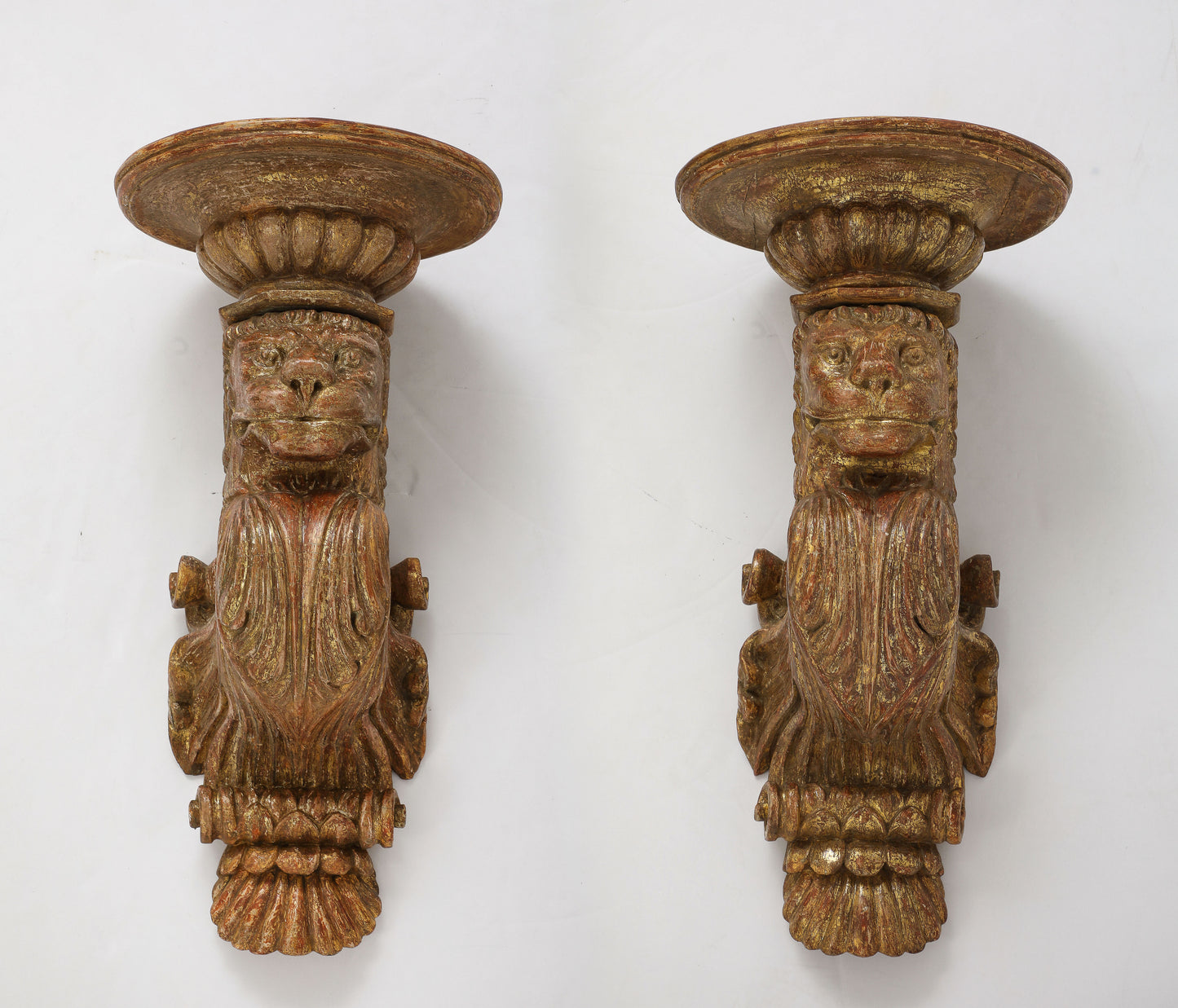 A RARE AND UNUSUAL PAIR OF BRACKETS,  circa 1830