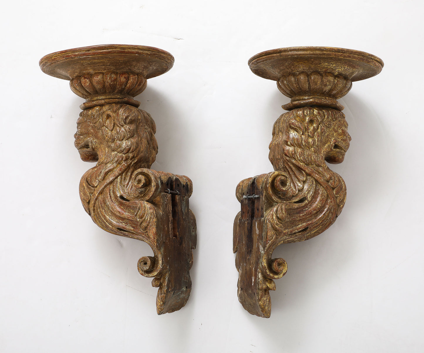 A RARE AND UNUSUAL PAIR OF BRACKETS,  circa 1830