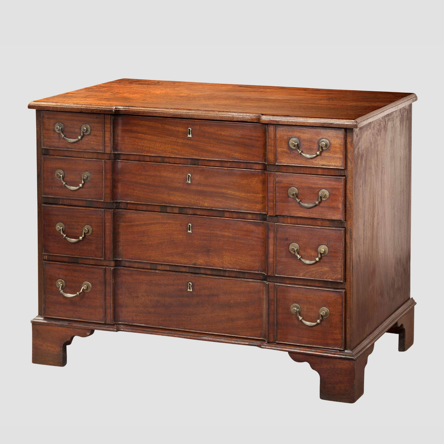 Block Front Chest of Drawers With Writing Slides