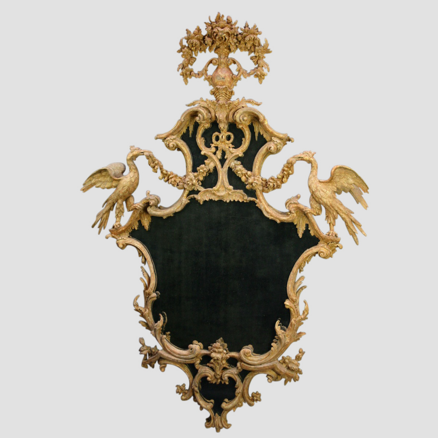 Carved Cartouche Shaped Rococo Mirror