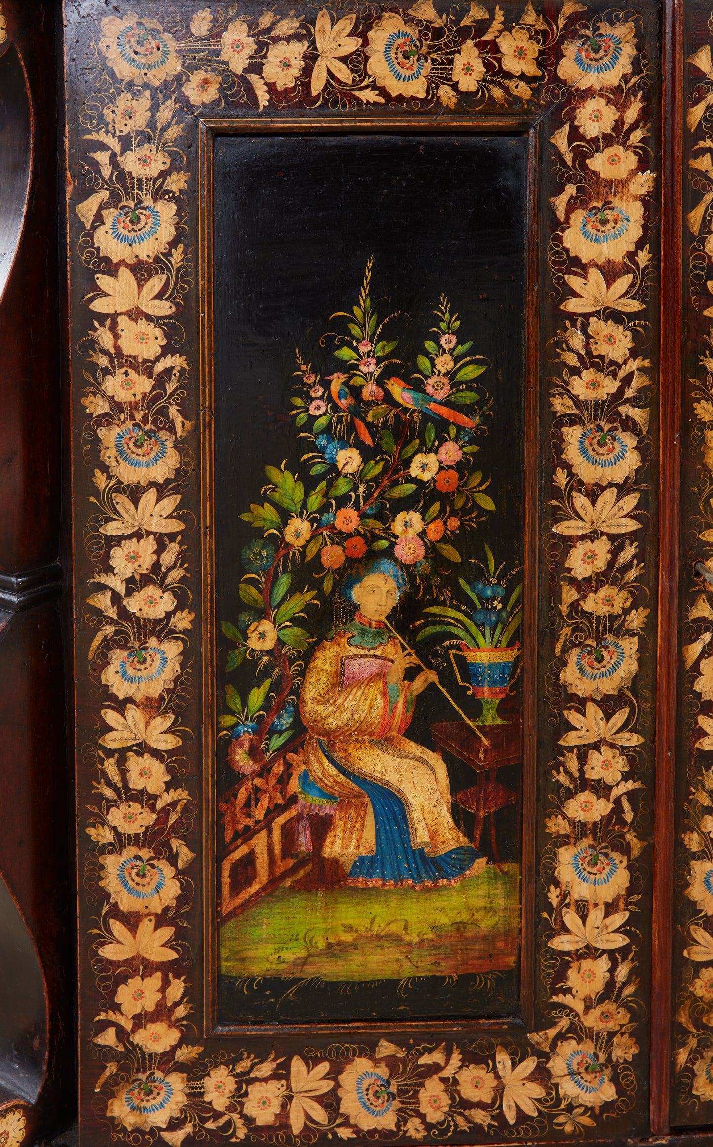 Regency Parcel Gilt and Polychrome Japanned and Penwork Cabinet c. 1820