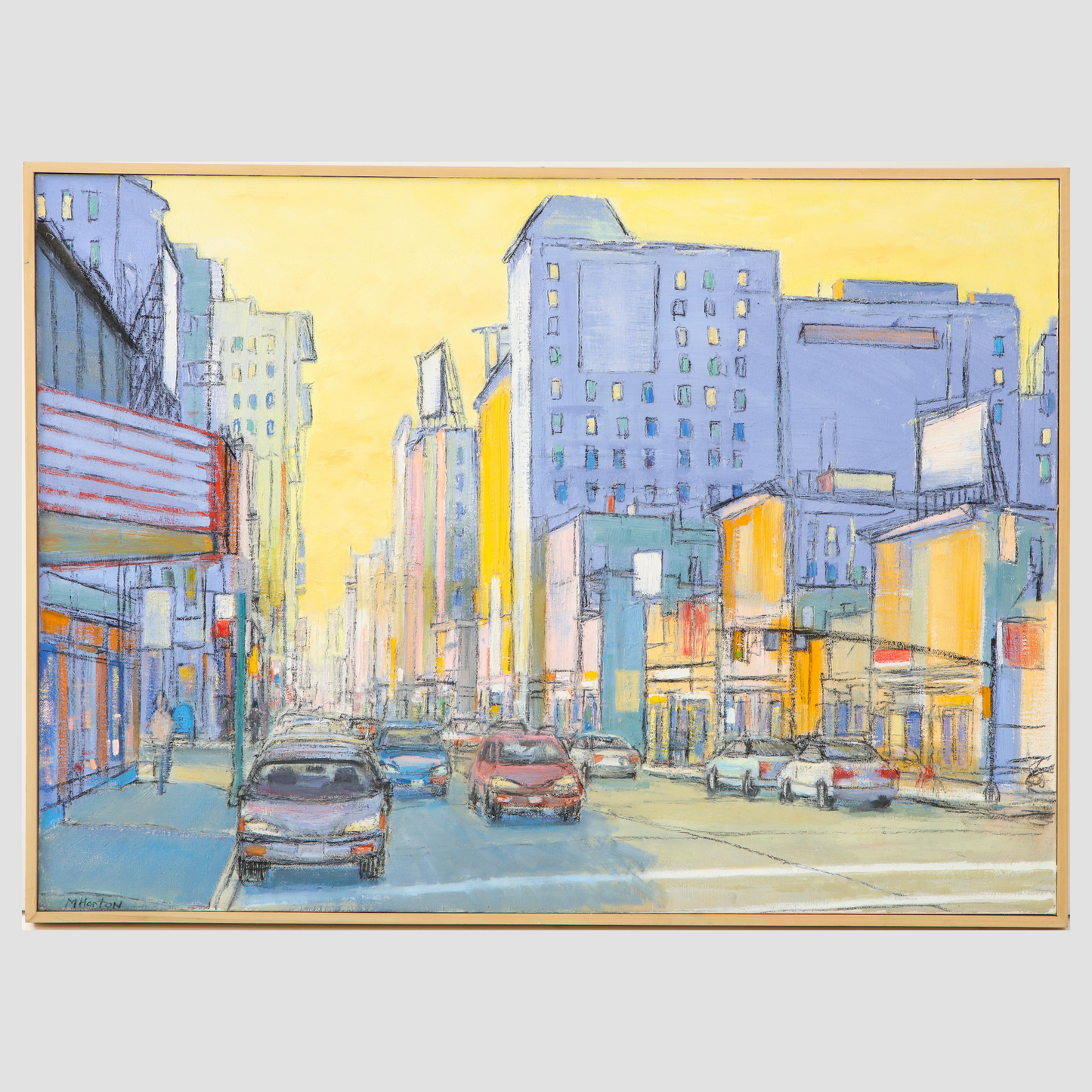 Cityscape in blues and yellows by Mark Horton