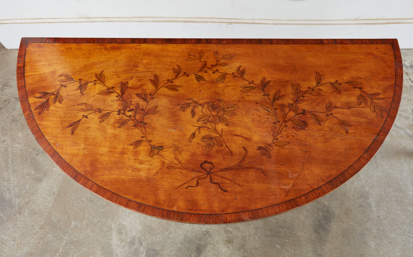 SATINWOOD DEMI-LUNE CARD TABLES c. 1775