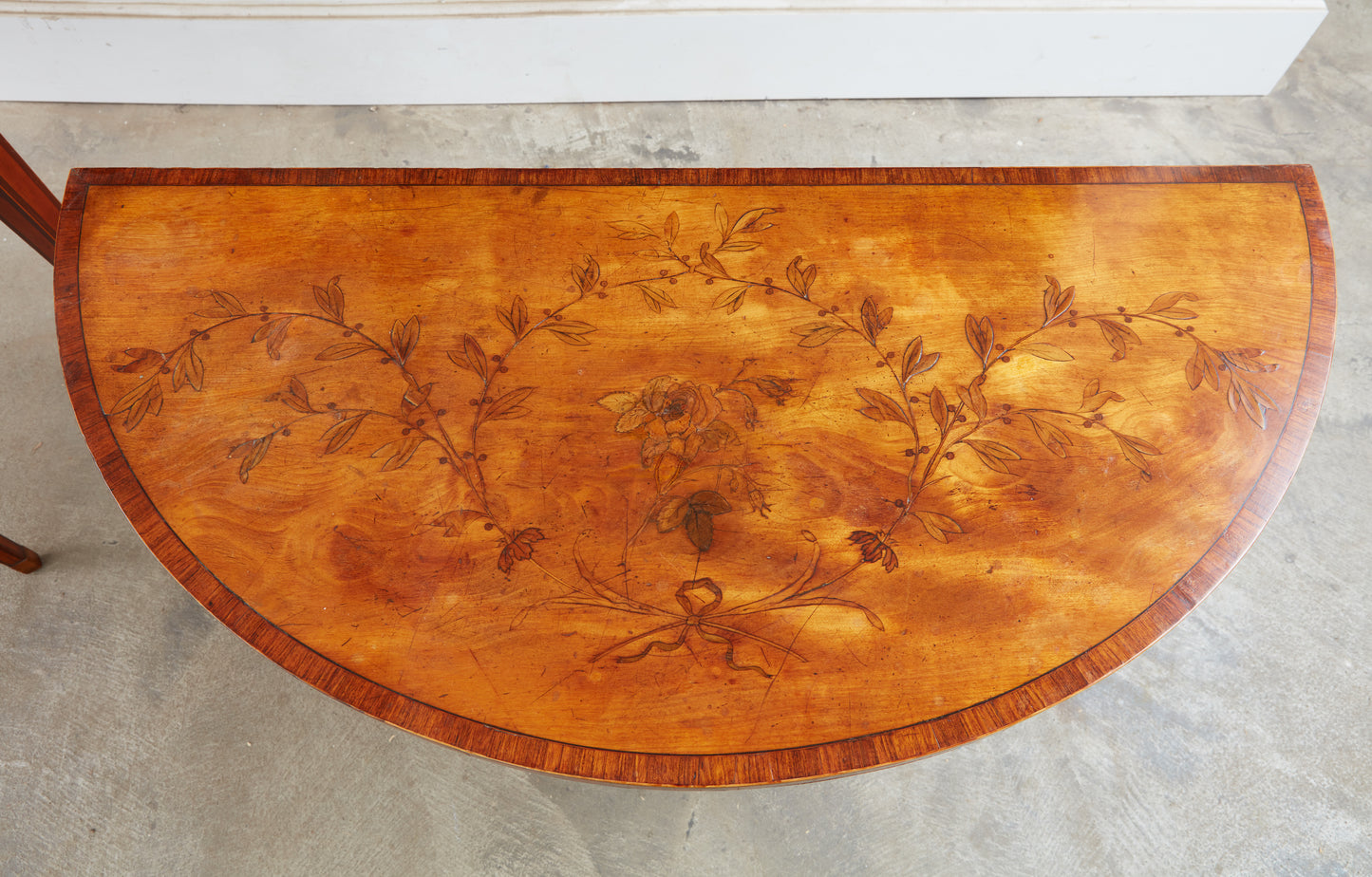 SATINWOOD DEMI-LUNE CARD TABLES c. 1775
