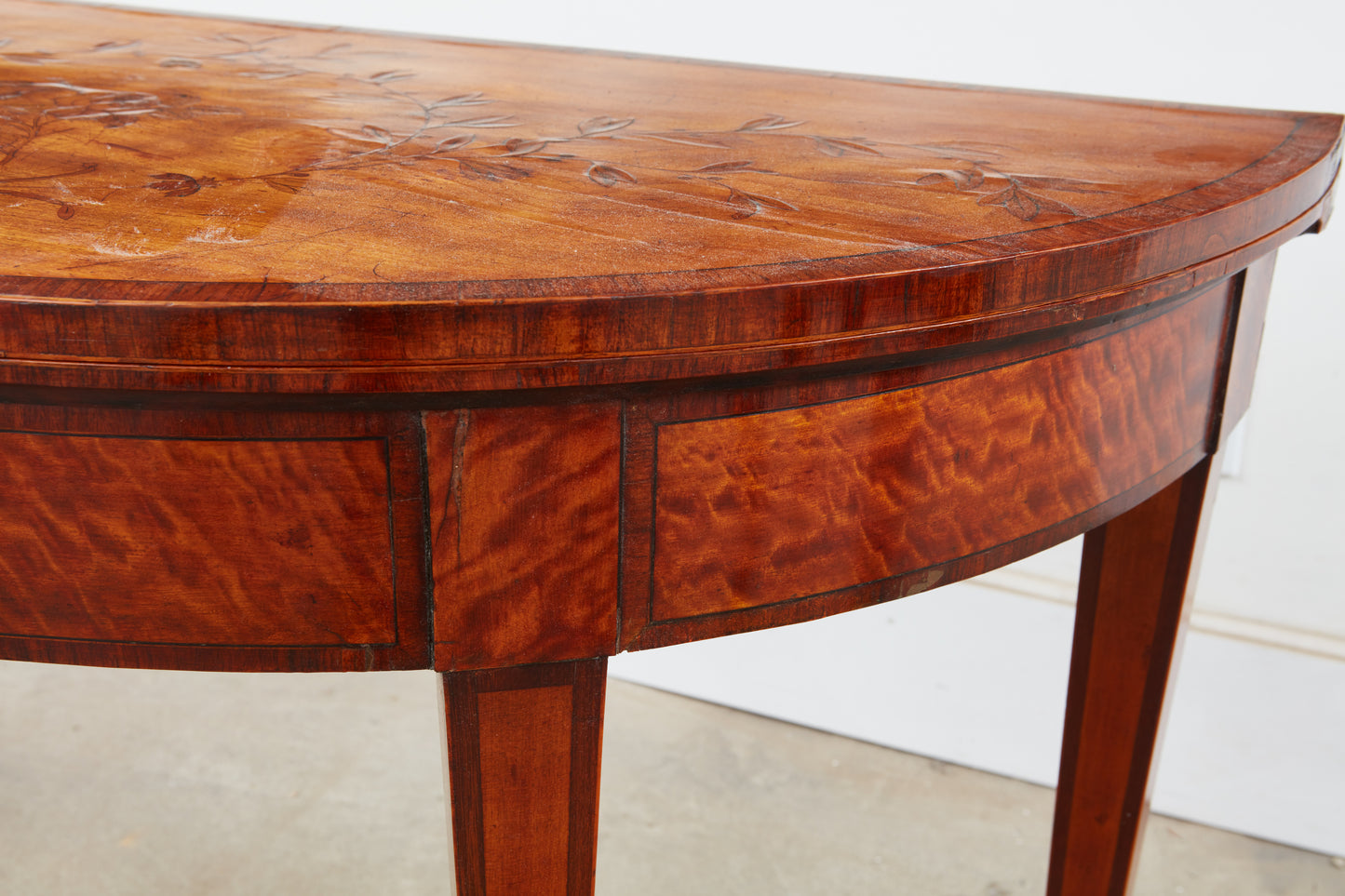 SATINWOOD DEMI-LUNE CARD TABLES c. 1775