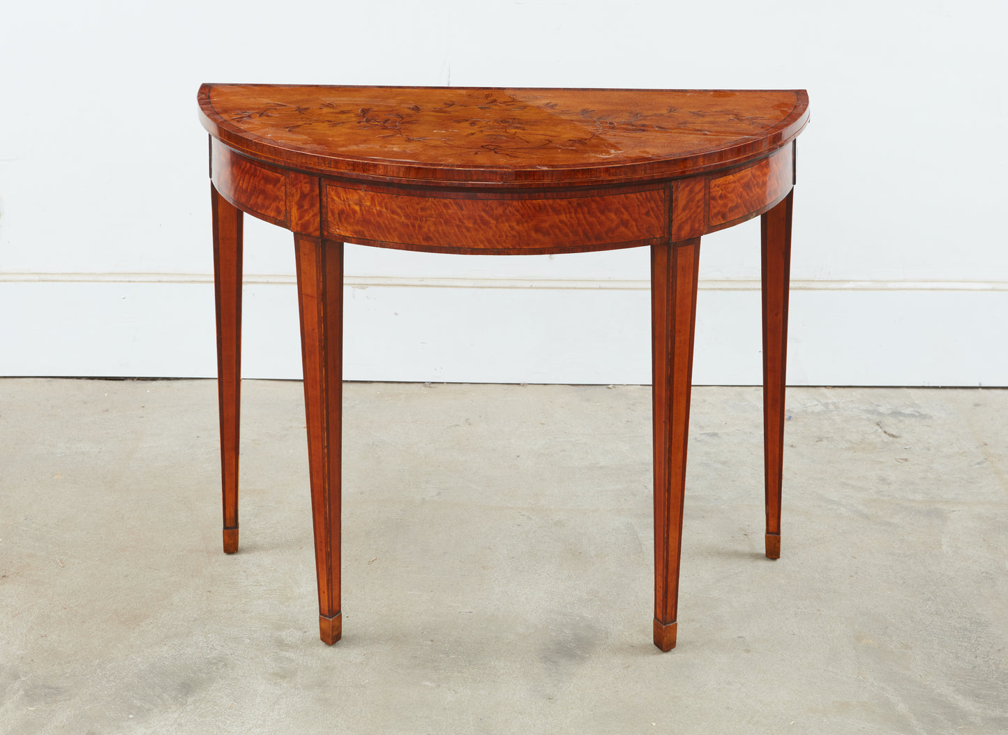 SATINWOOD DEMI-LUNE CARD TABLES c. 1775