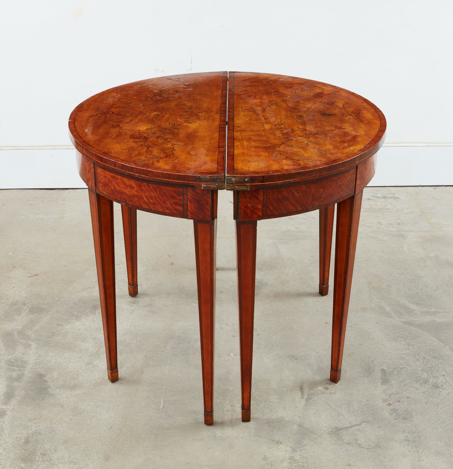 SATINWOOD DEMI-LUNE CARD TABLES c. 1775