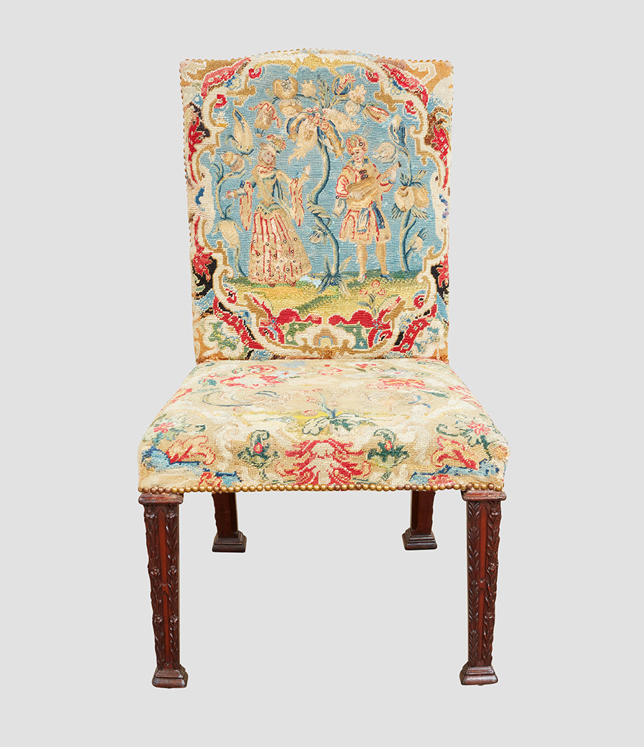 Set of Six Needlepoint Covered Side Chairs circa 1760