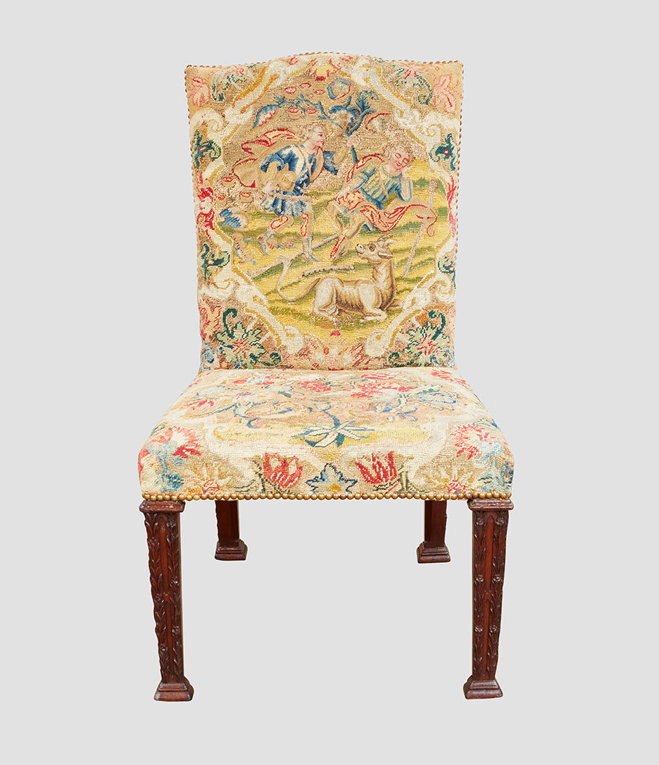 Set of Six Needlepoint Covered Side Chairs circa 1760