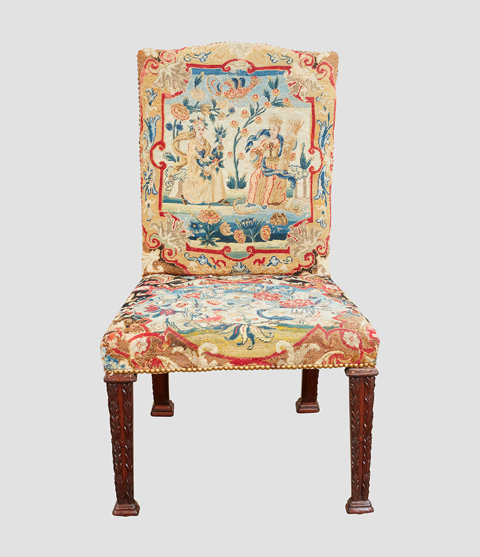 Set of Six Needlepoint Covered Side Chairs circa 1760