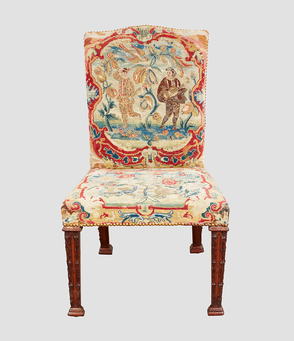 Set of Six Needlepoint Covered Side Chairs circa 1760