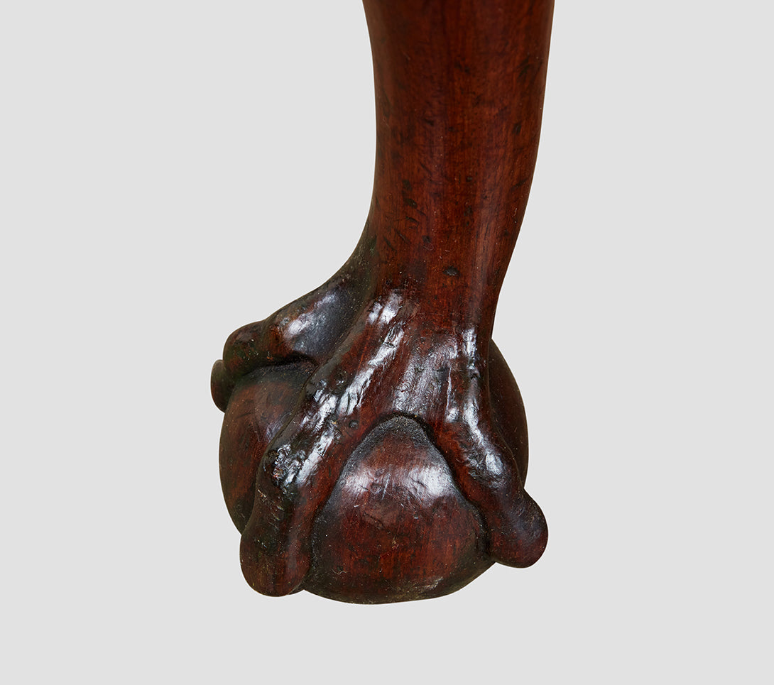 Mahogany Chair with Carved Oak Leaf Decoration
