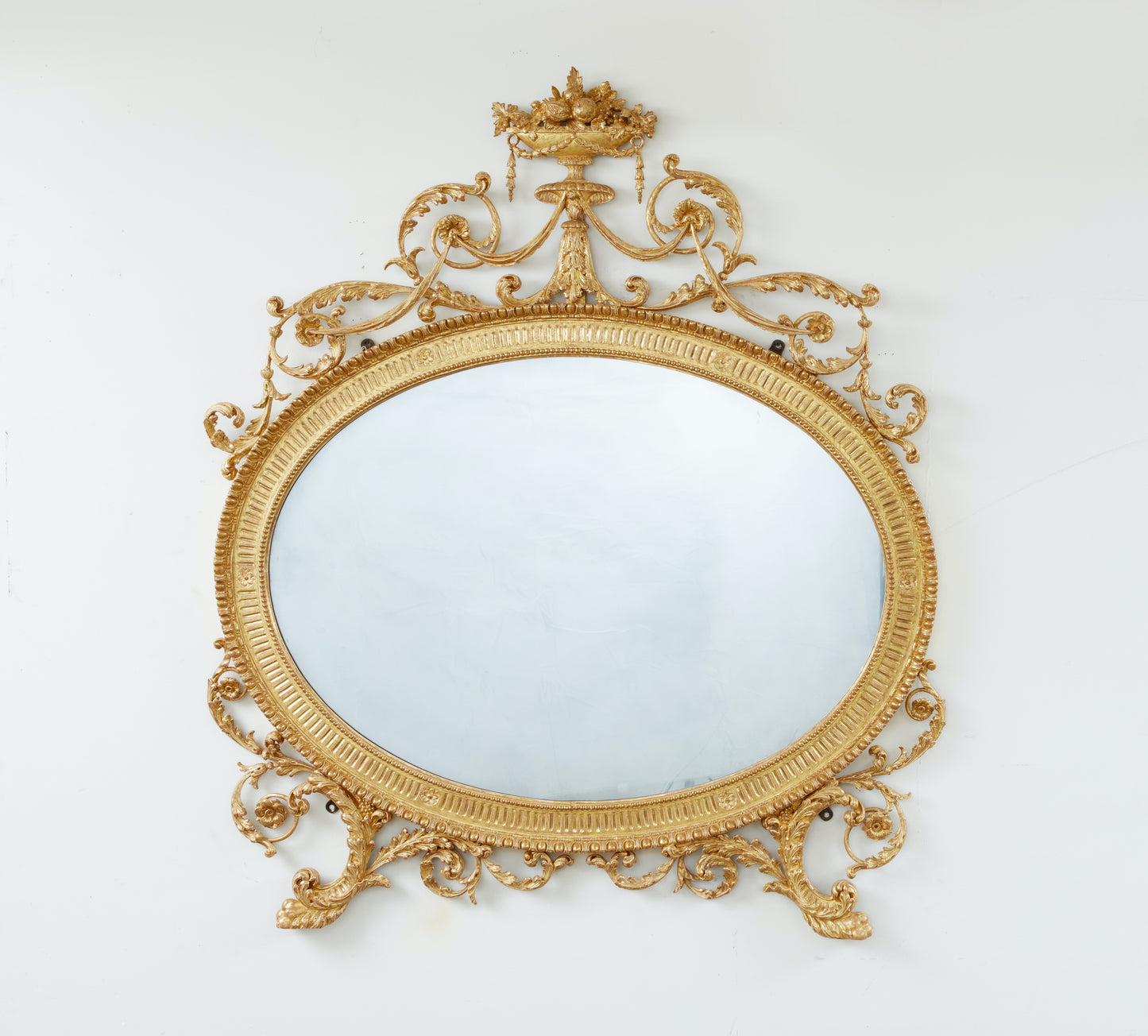 Carved and Gilded Neoclassical Overmantel Looking Glass c. 1785