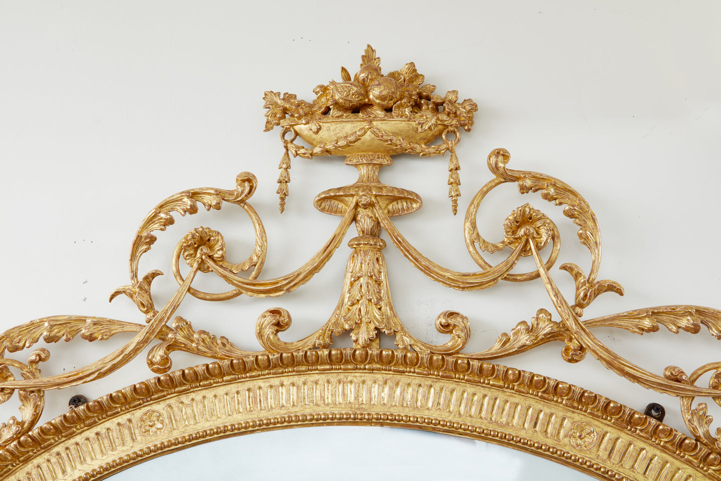 Carved and Gilded Neoclassical Overmantel Looking Glass c. 1785