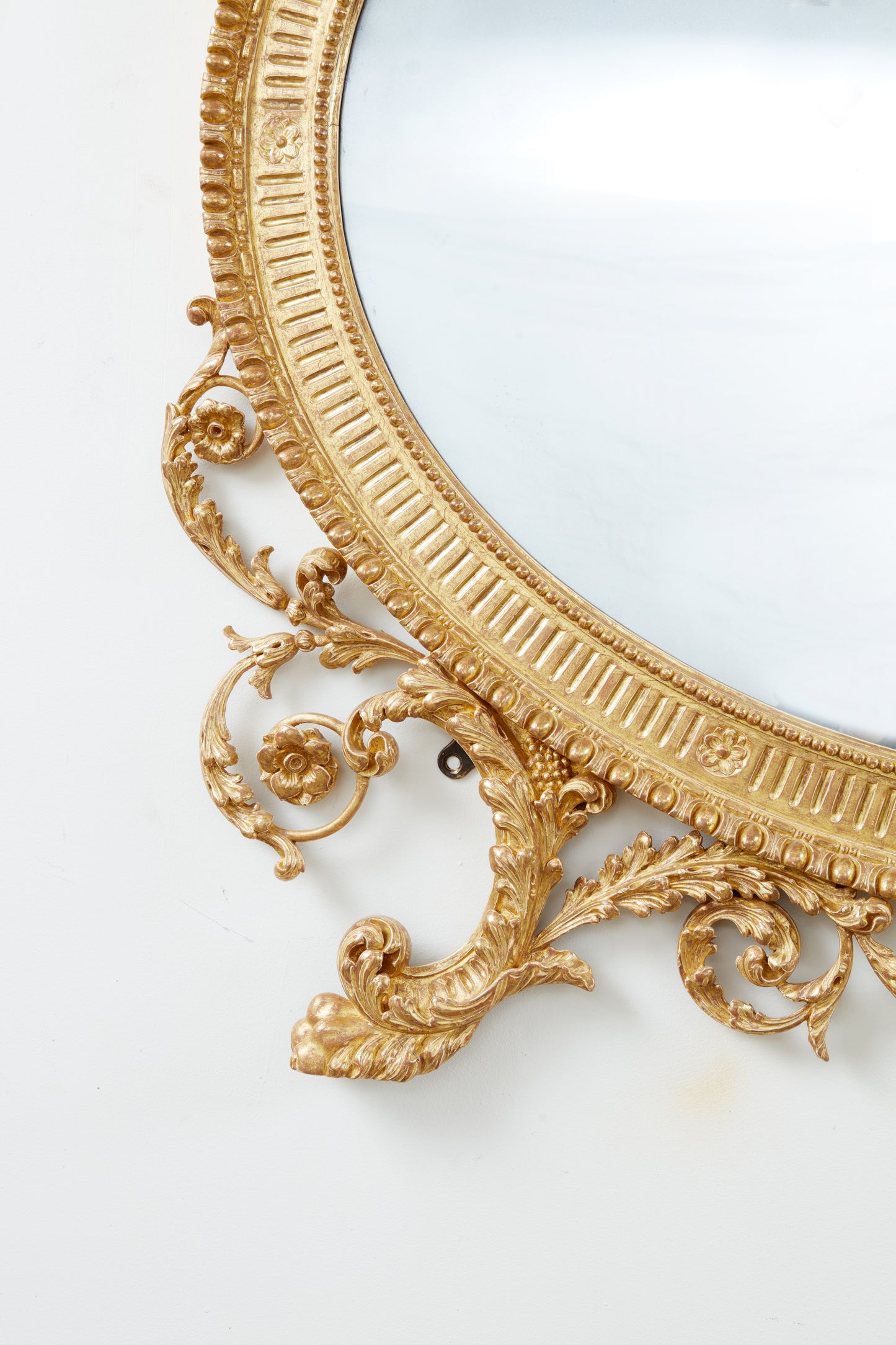 Carved and Gilded Neoclassical Overmantel Looking Glass c. 1785