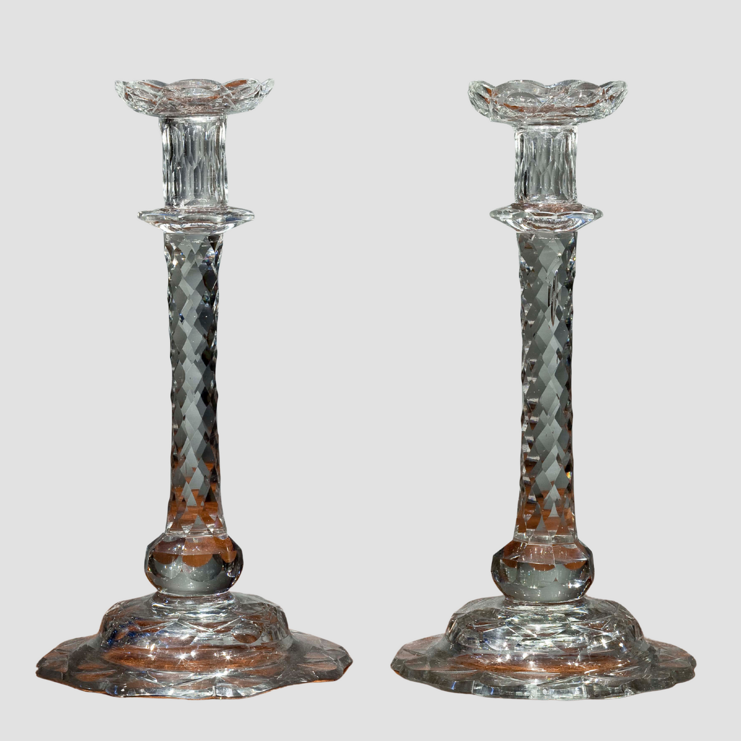 Pair English Crystal Candlesticks