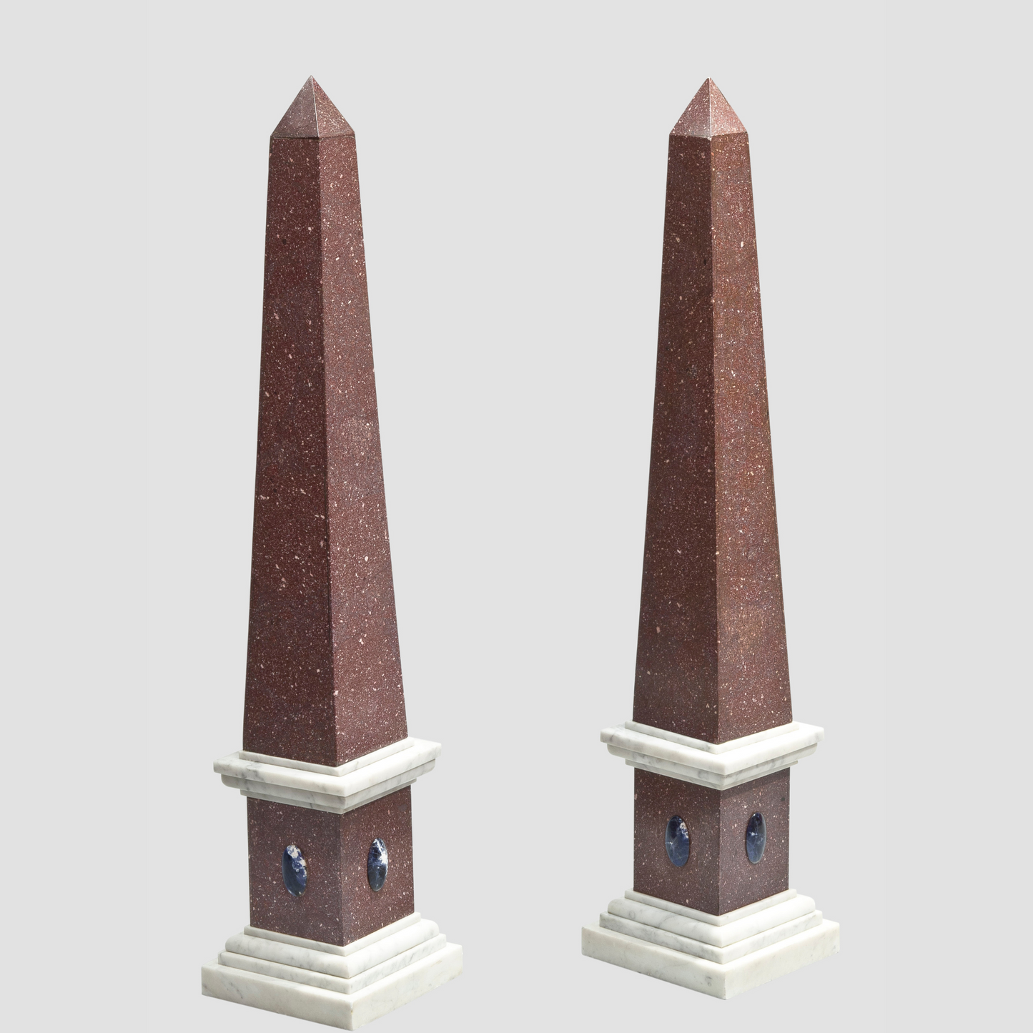 Pair Porphyry Obelisks