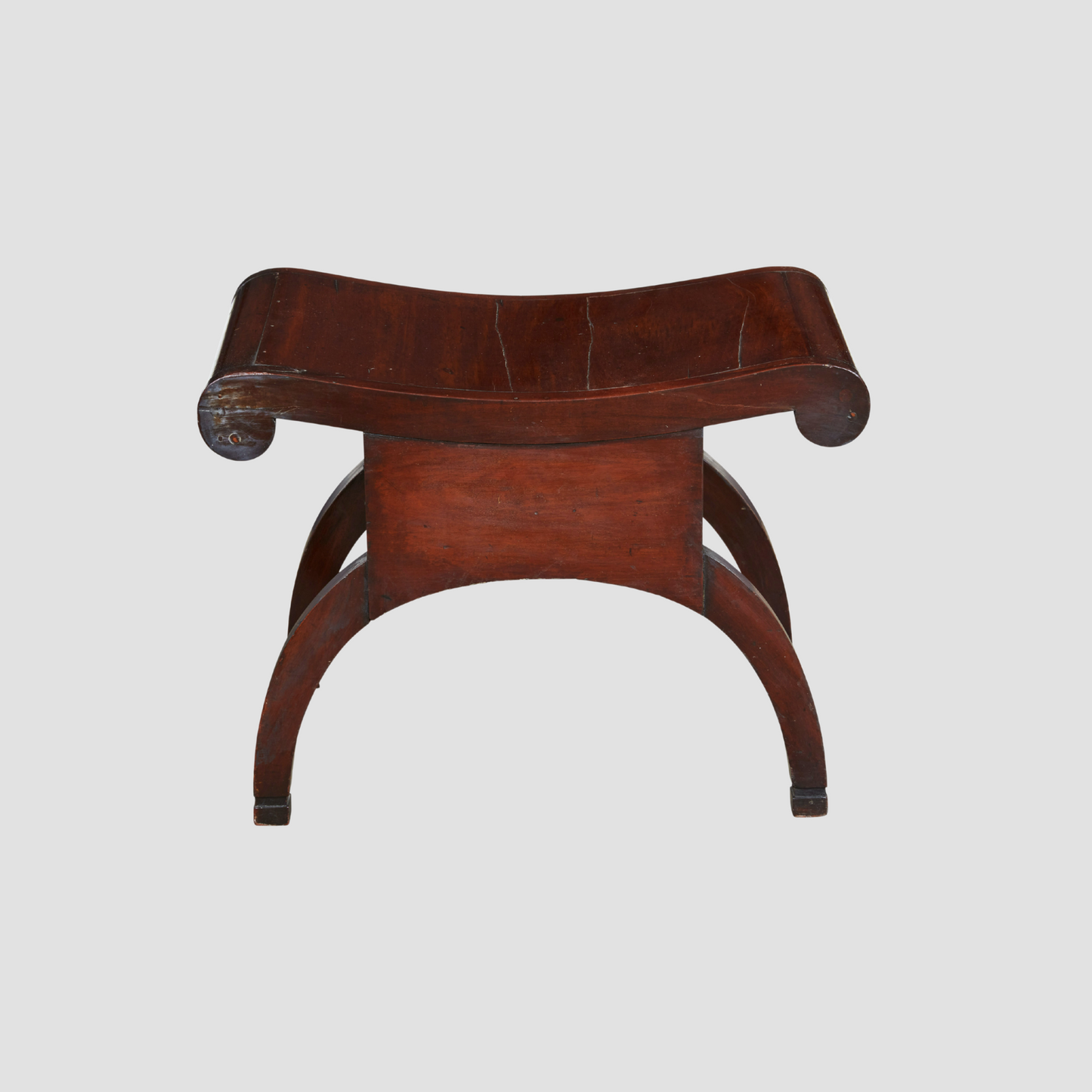 Regency Mahogany Stool with Painted Crest c. 1810