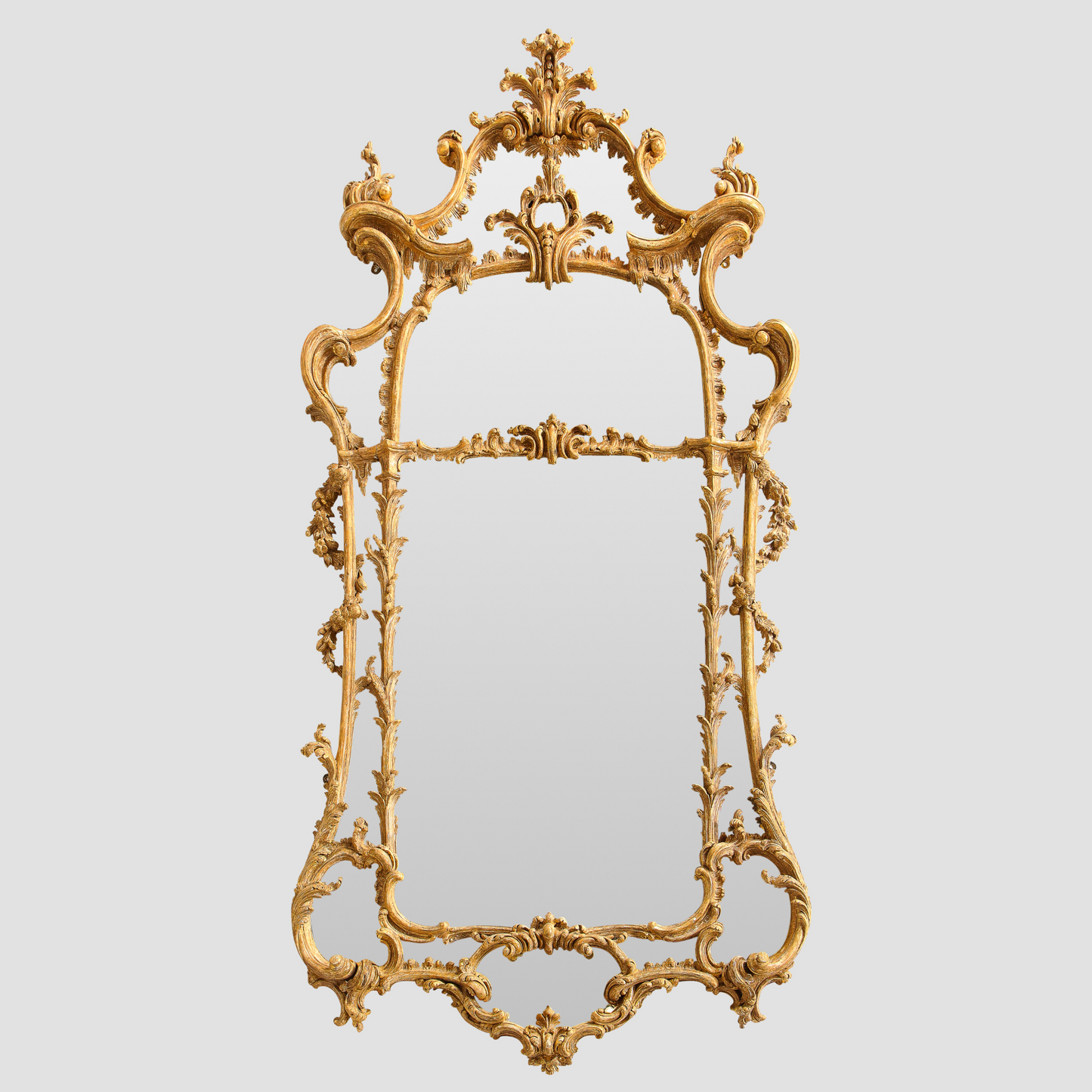 Rococo Carved Gilt Mirror in the Manner of Chippendale
