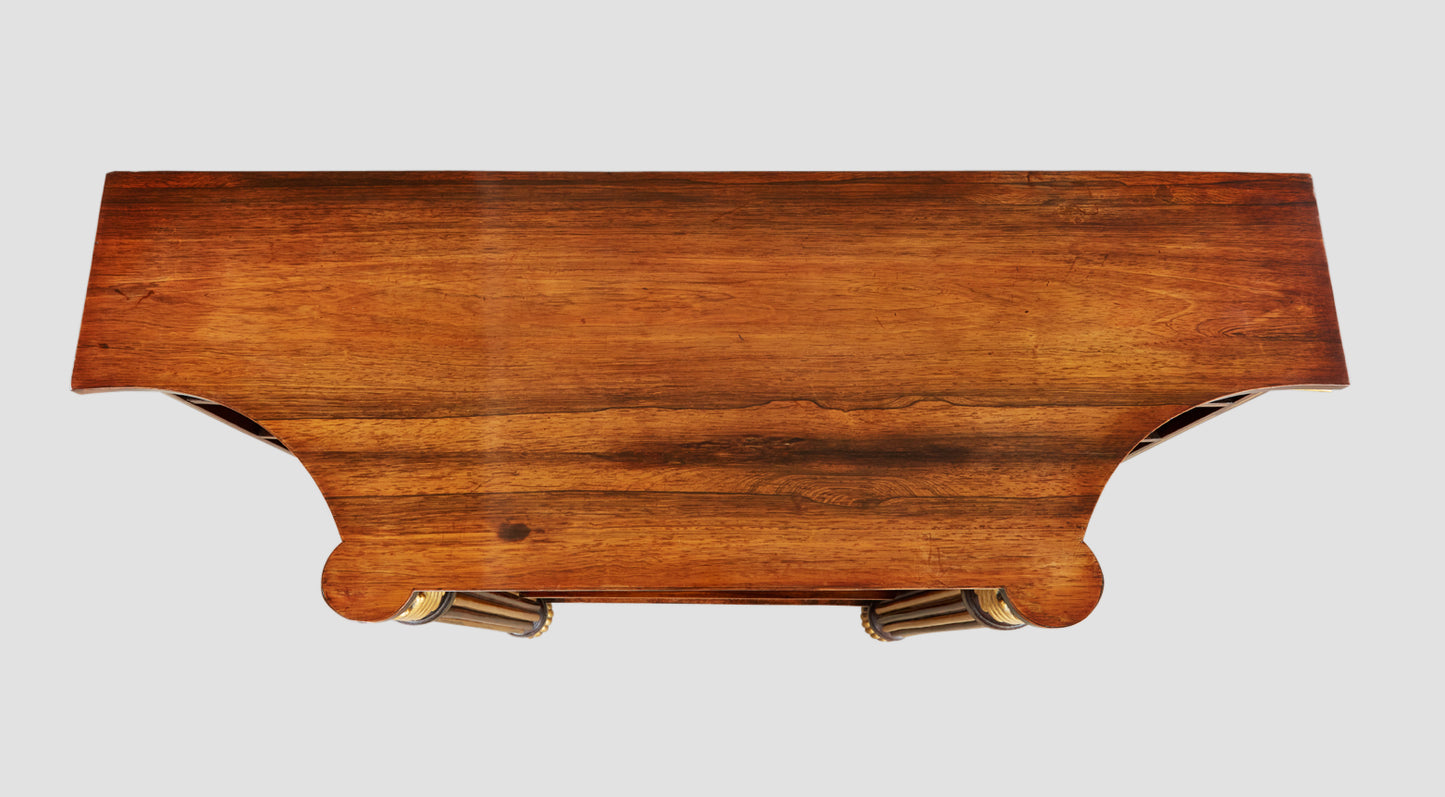 Rosewood Open Shelf and Shaped Regency Bookcase
