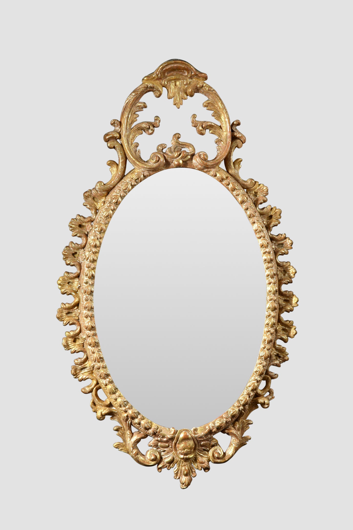 Small Neoclassical Carton Pierre Oval Mirror