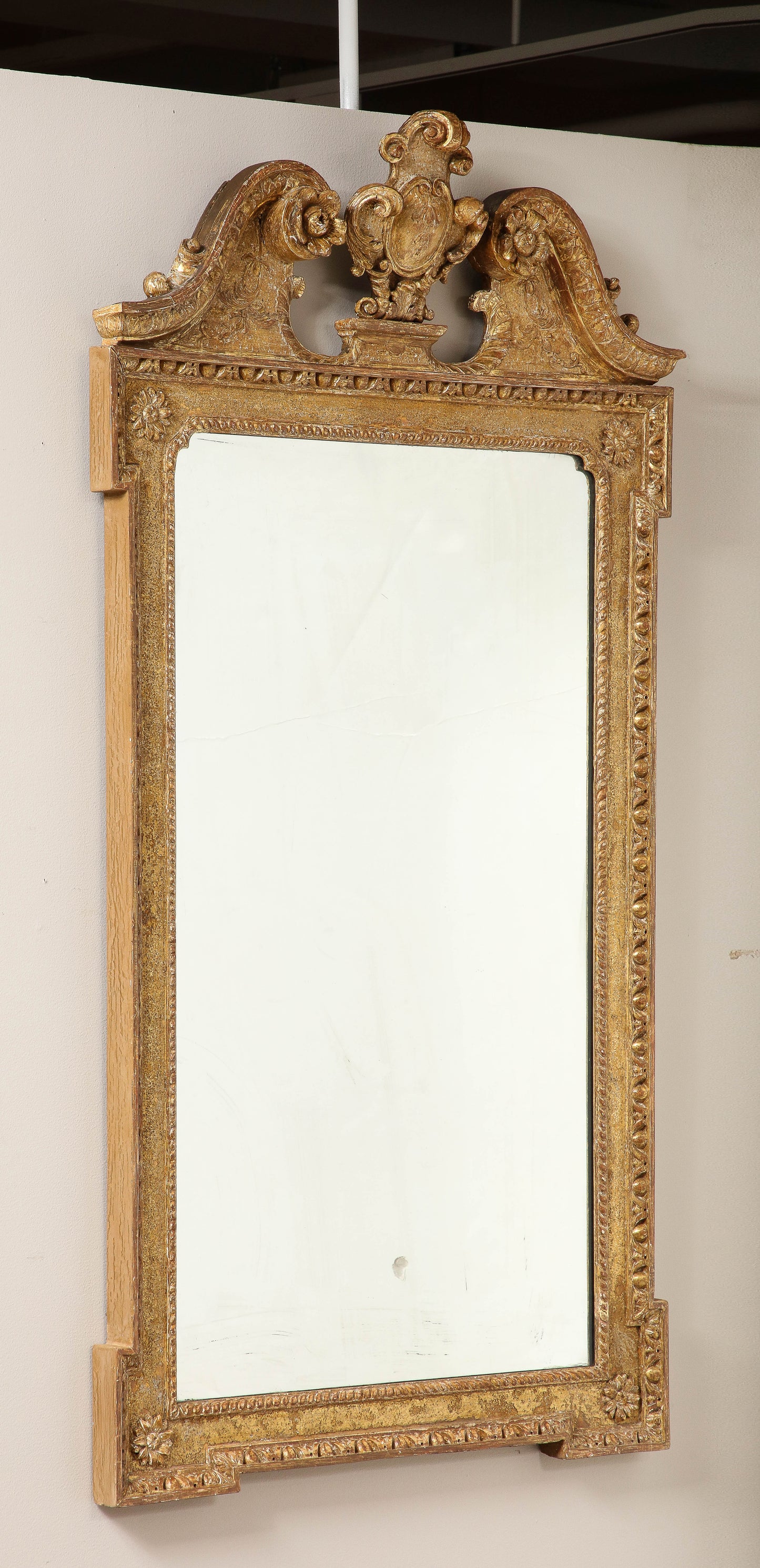 GILDED GEORGE II LOOKING GLASS c. 1730