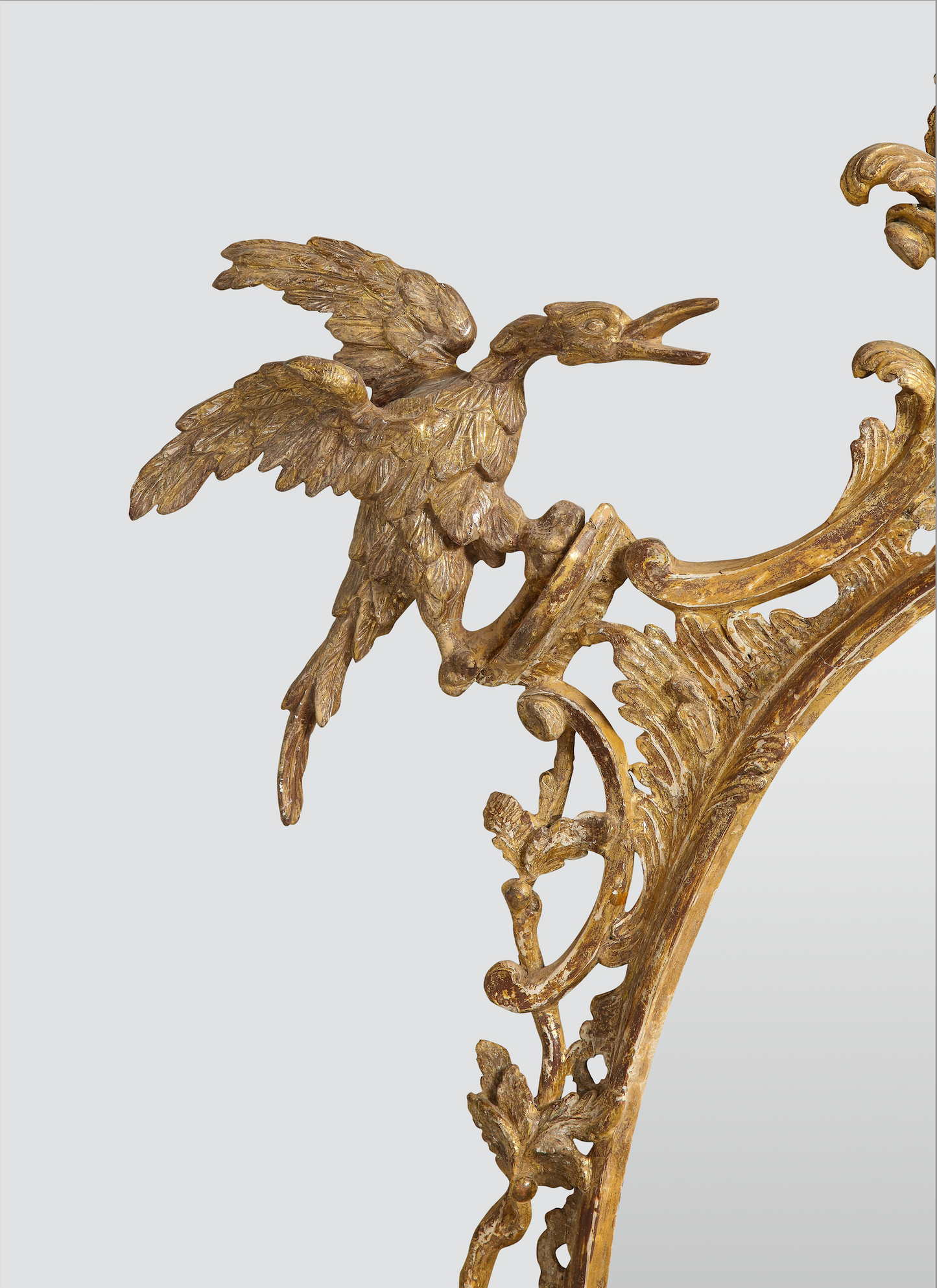 Oval Rococo Mirror With Hoho Birds