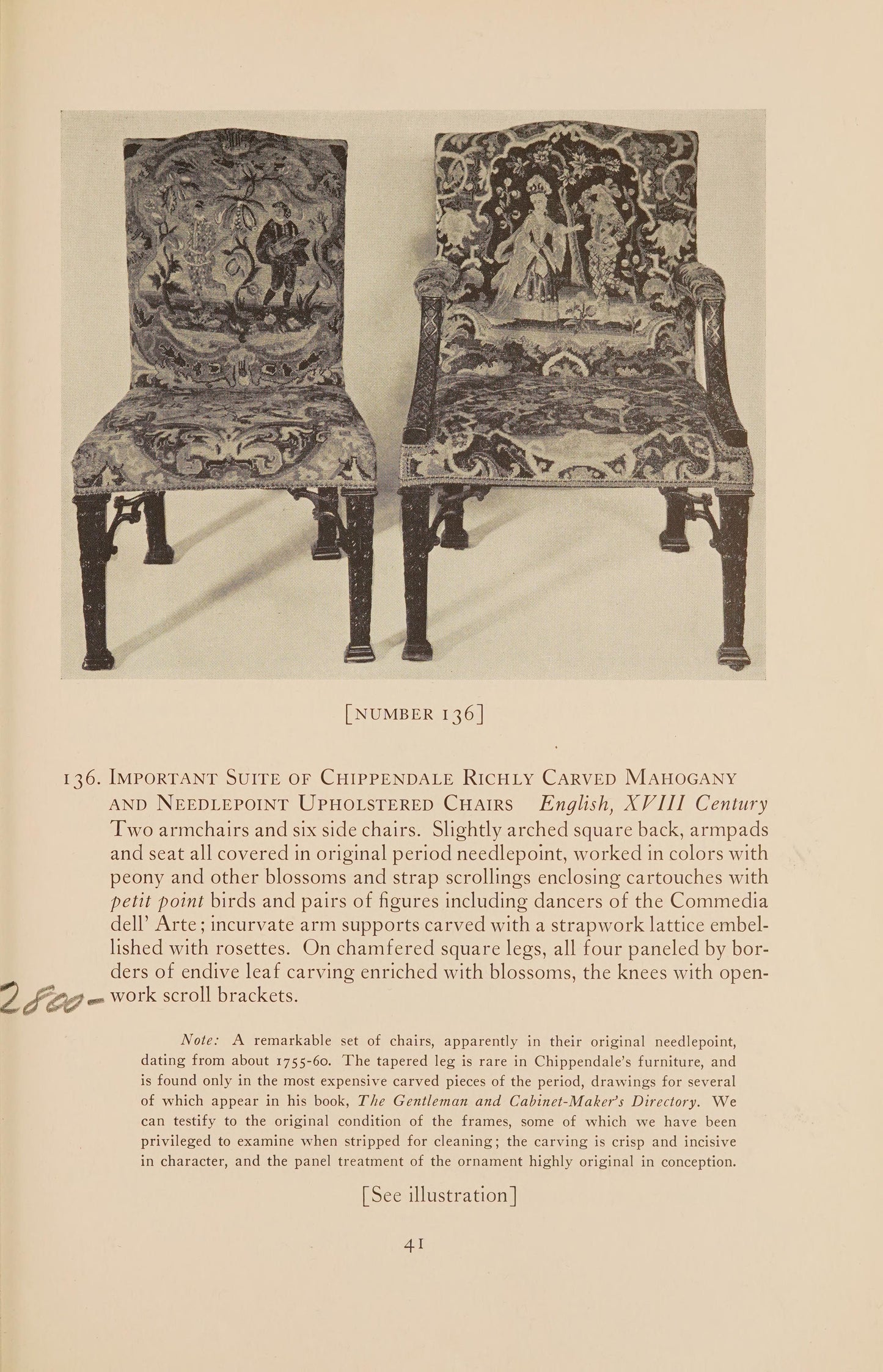 Set of Six Needlepoint Covered Side Chairs circa 1760