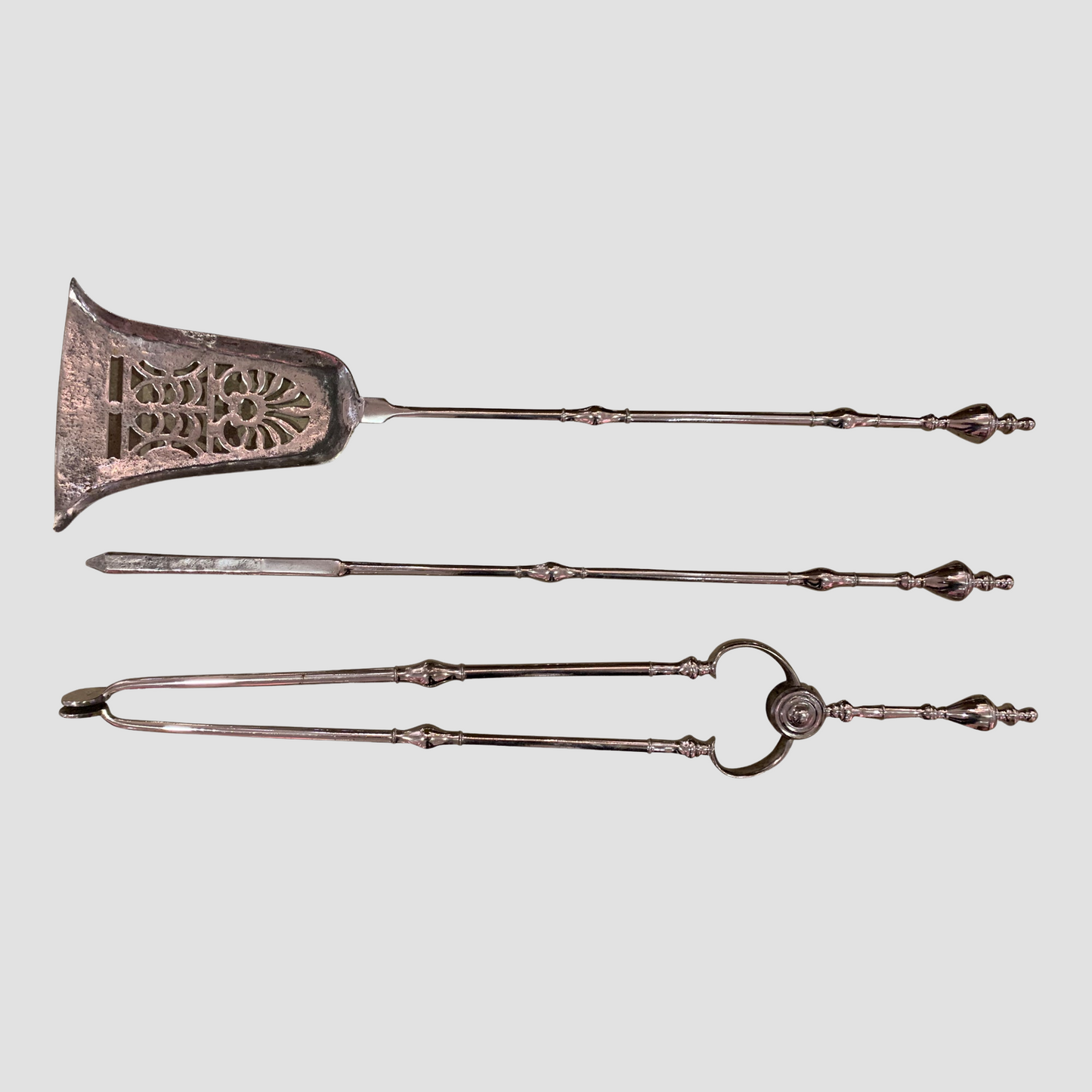 "Silver" Steel Fire Tools
