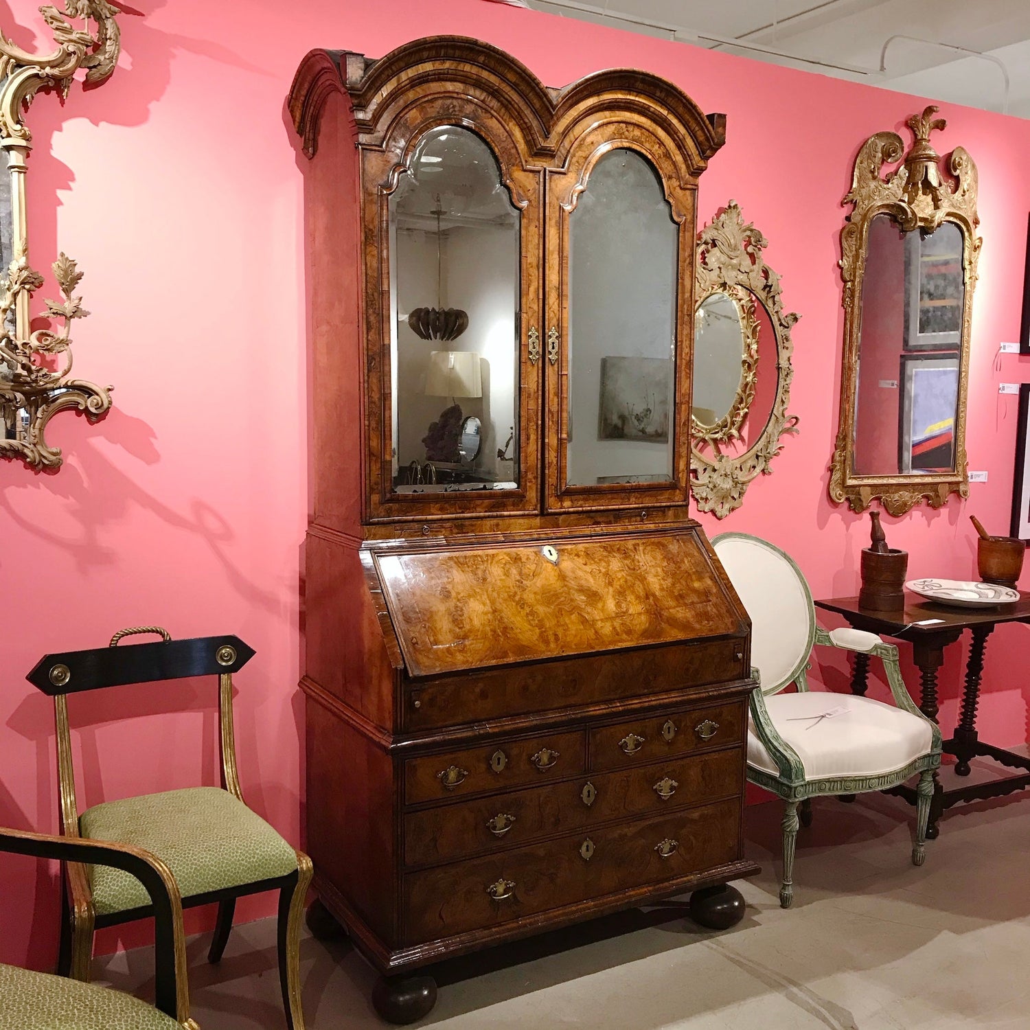 Walnut-Double-Dome-Bureau-Bookcase-8