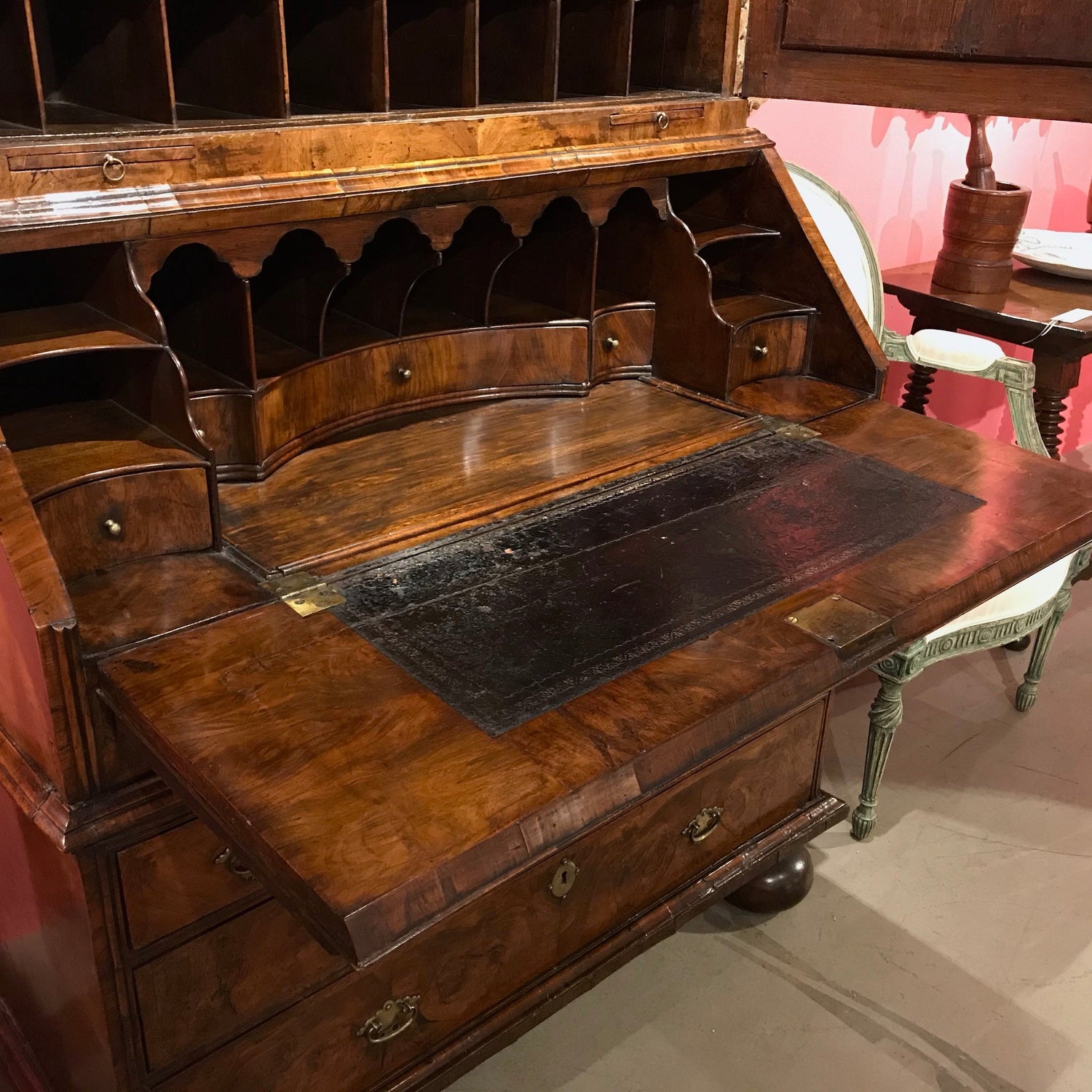 Walnut-Double-Dome-Bureau-Bookcase-6