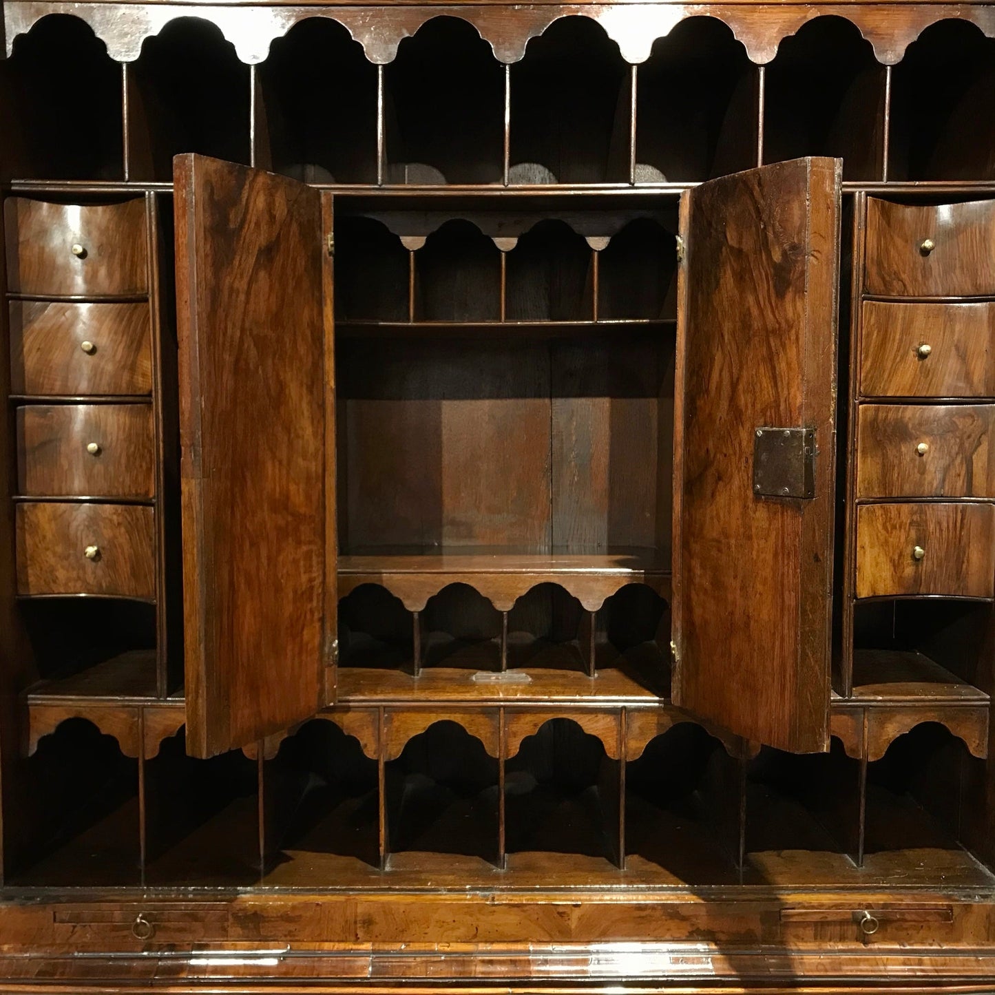Walnut-Double-Dome-Bureau-Bookcase-4