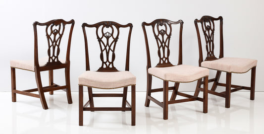 Set of four Chippendale dining chairs