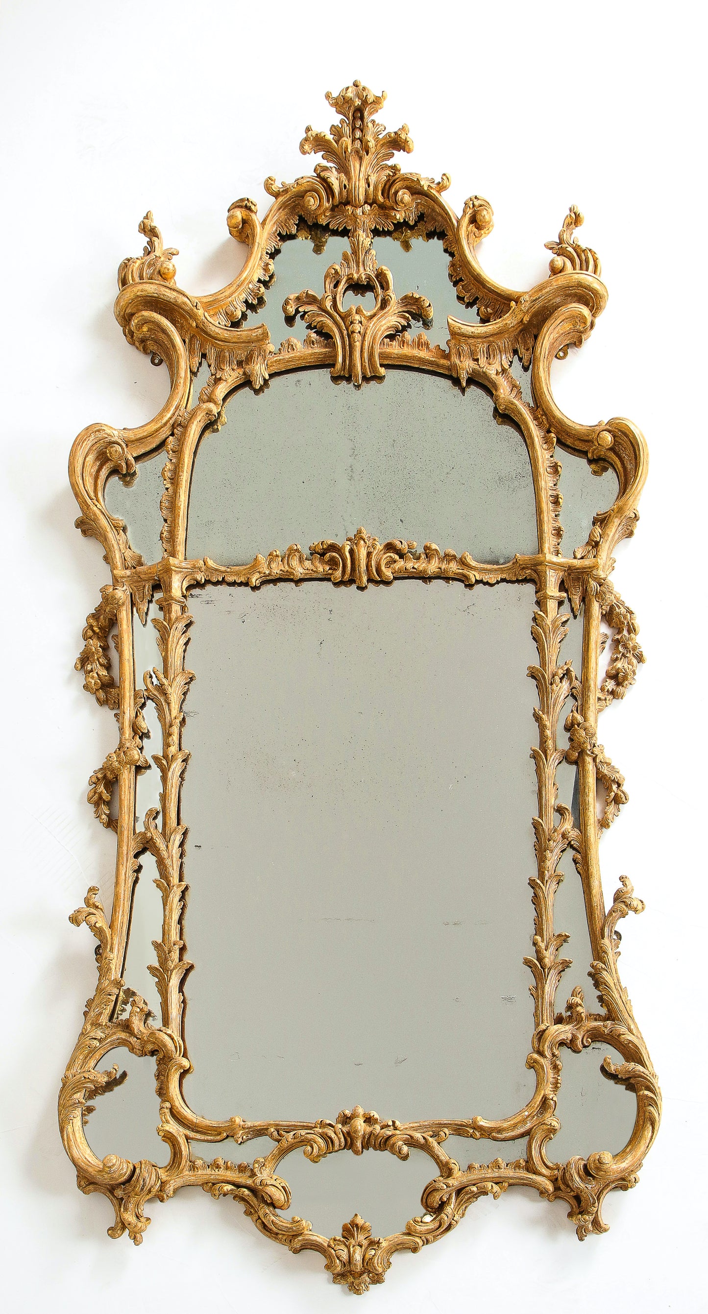 Rococo Carved Gilt Mirror in the Manner of Chippendale