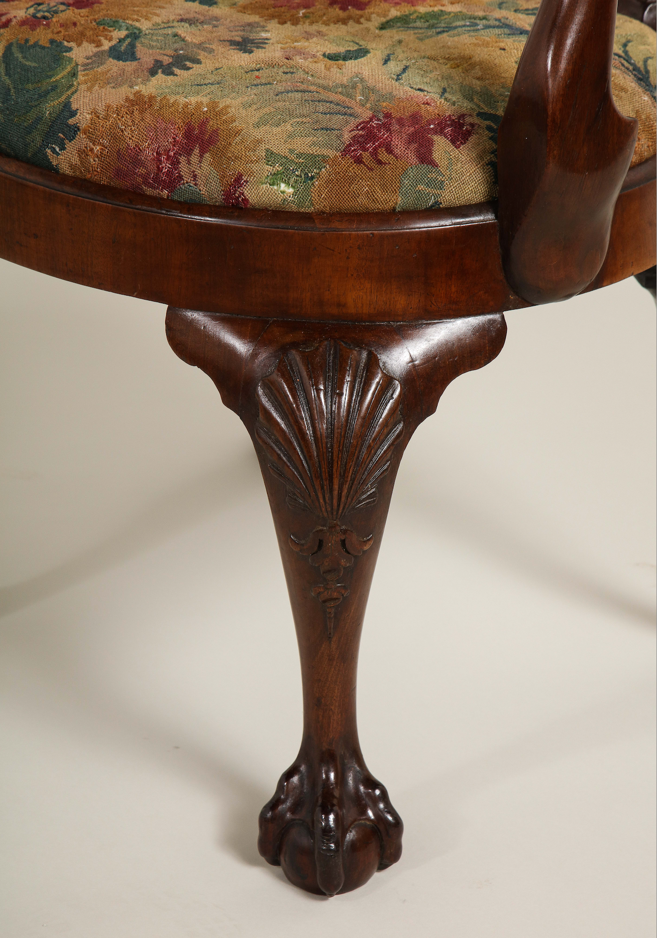 Mahogany Open Armchair Circa 1745