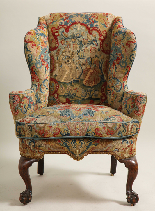 Walnut Wingchair with Original Needlepoint circa 1735