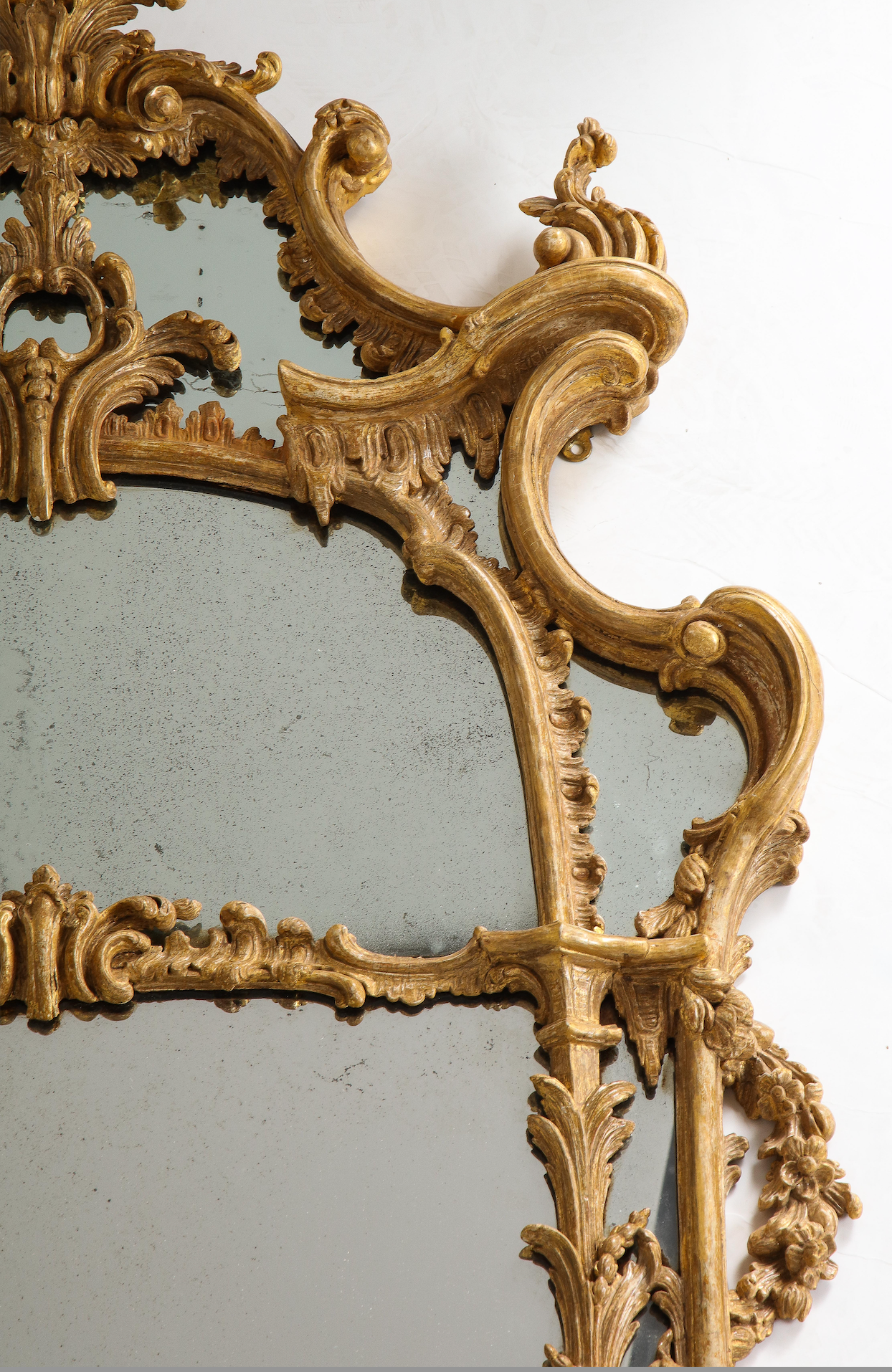 Rococo Carved Gilt Mirror in the Manner of Chippendale