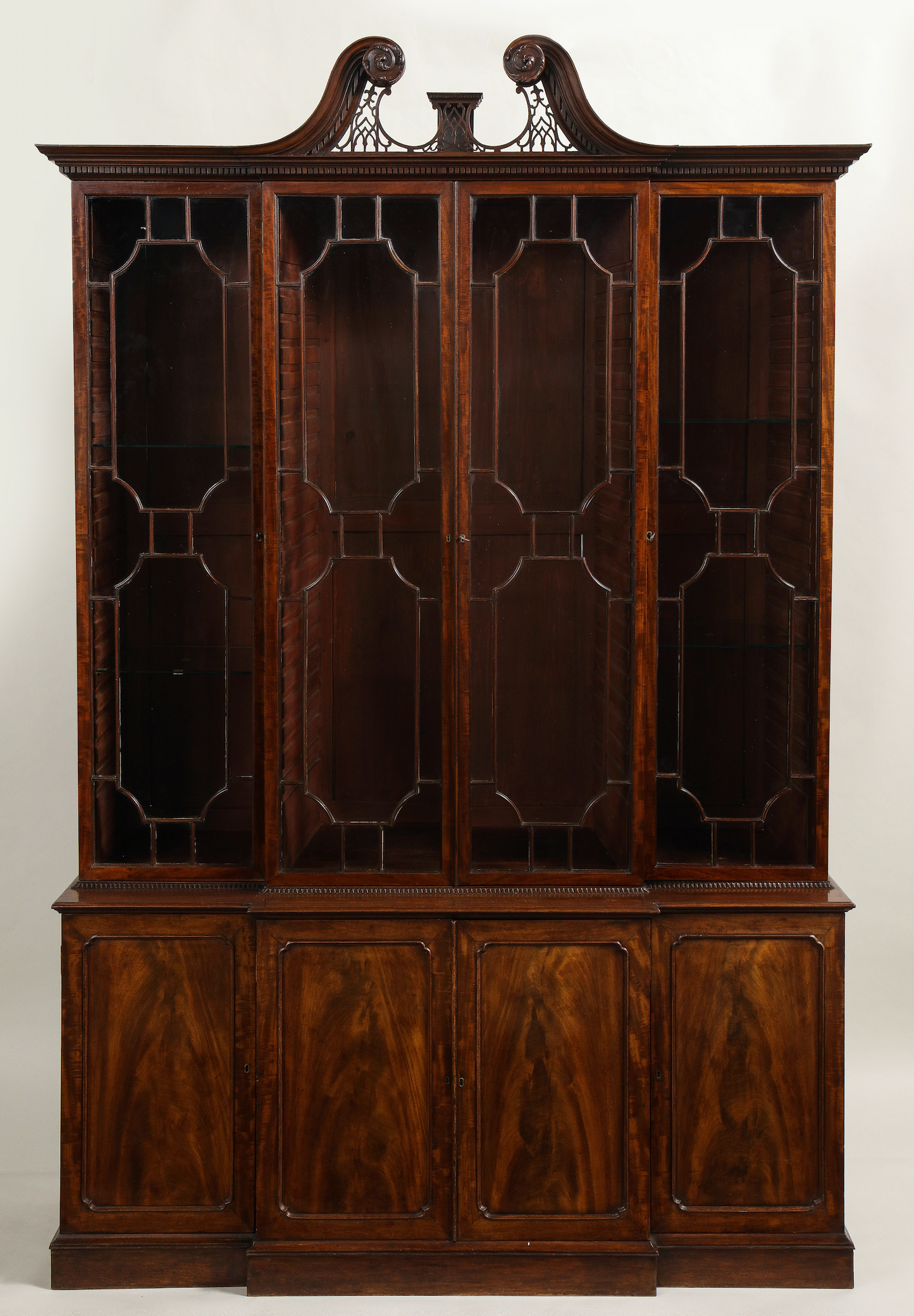 Mahogany Breakfront Bookcase Circa 1755