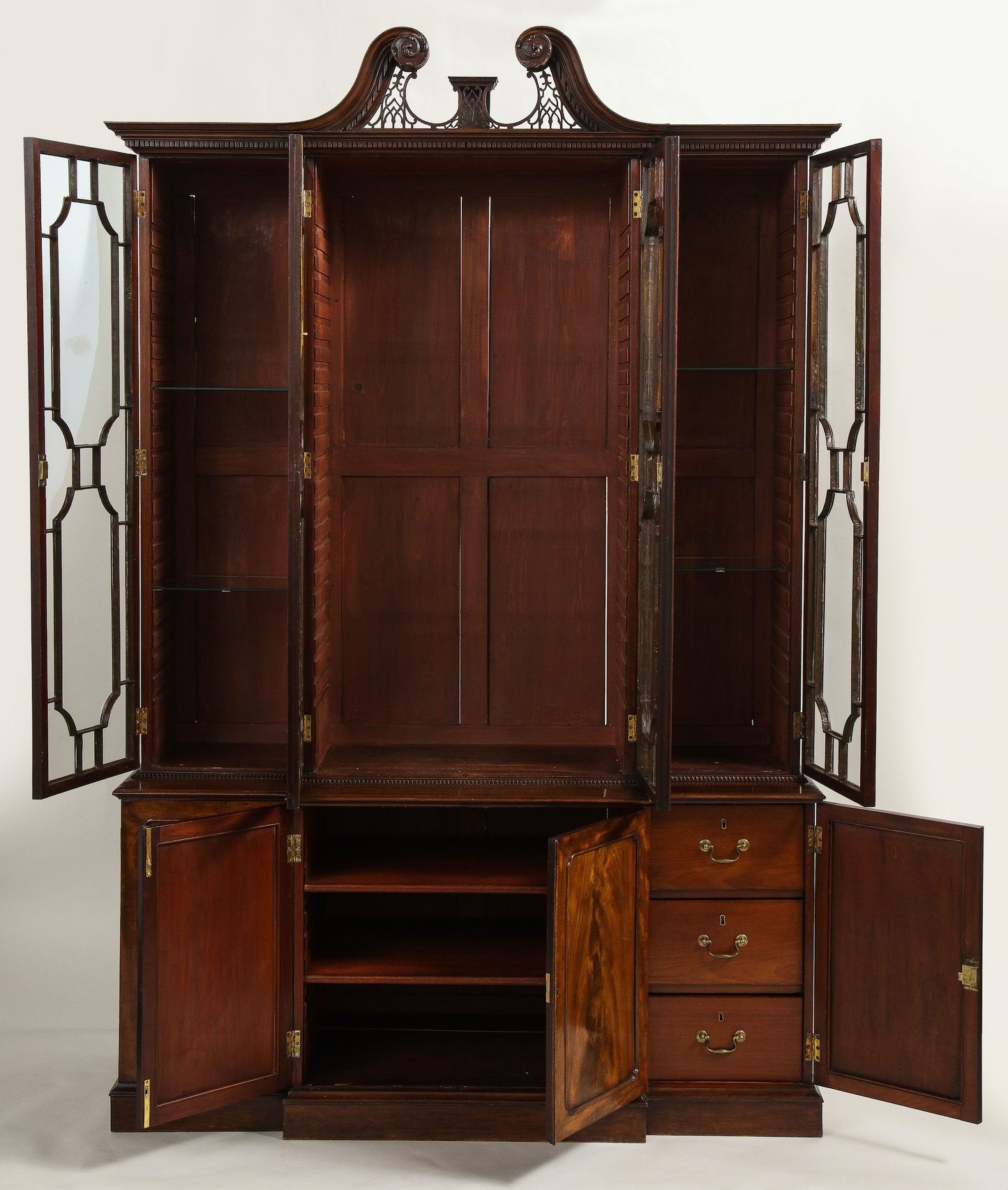 Mahogany Breakfront Bookcase Circa 1755