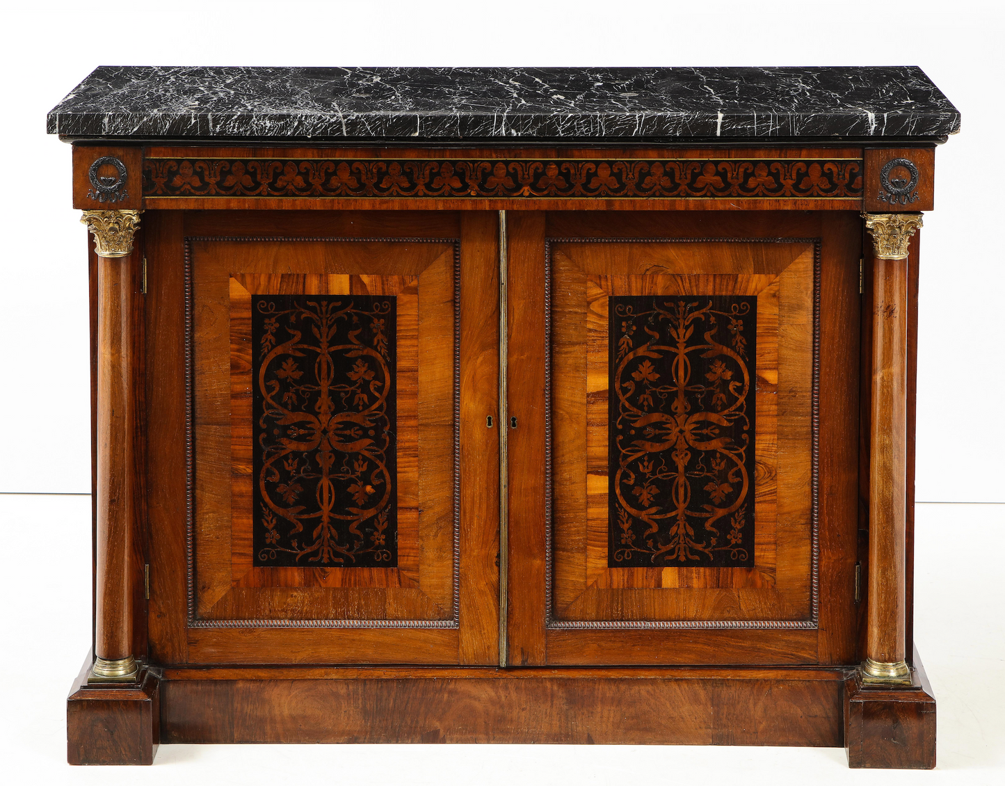 Marble top, Bullock style cabinet circa 1810
