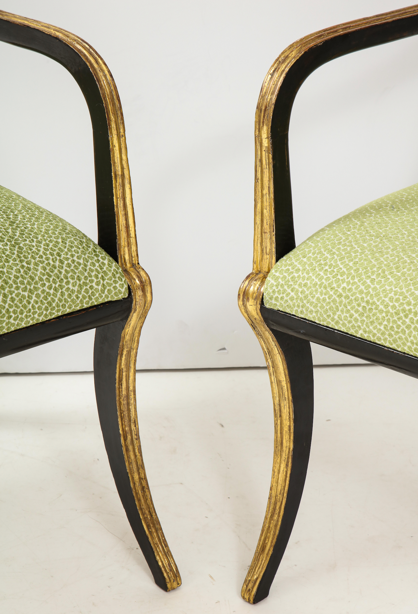 Pair of John Gee Regency Parcel Gilt Armchairs