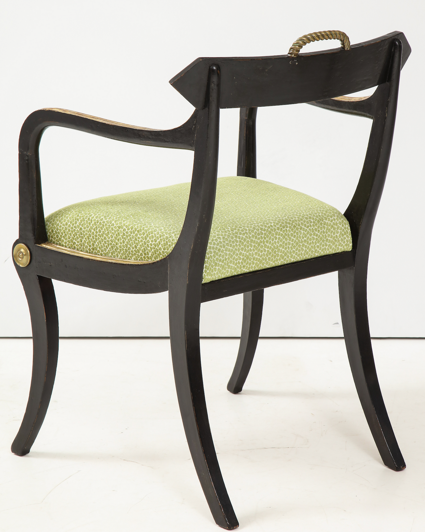 Pair of John Gee Regency Parcel Gilt Armchairs