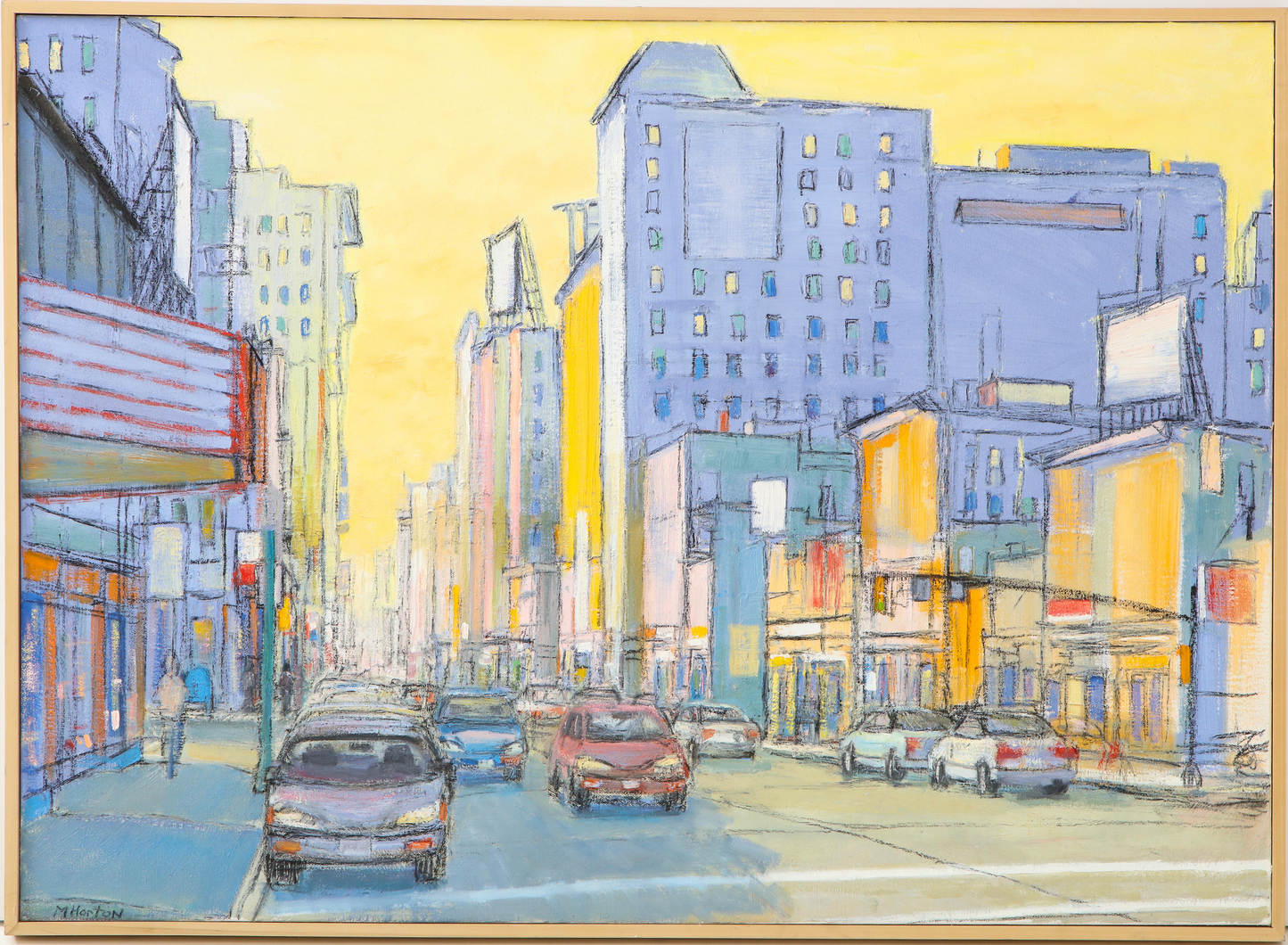Cityscape in blues and yellows by Mark Horton