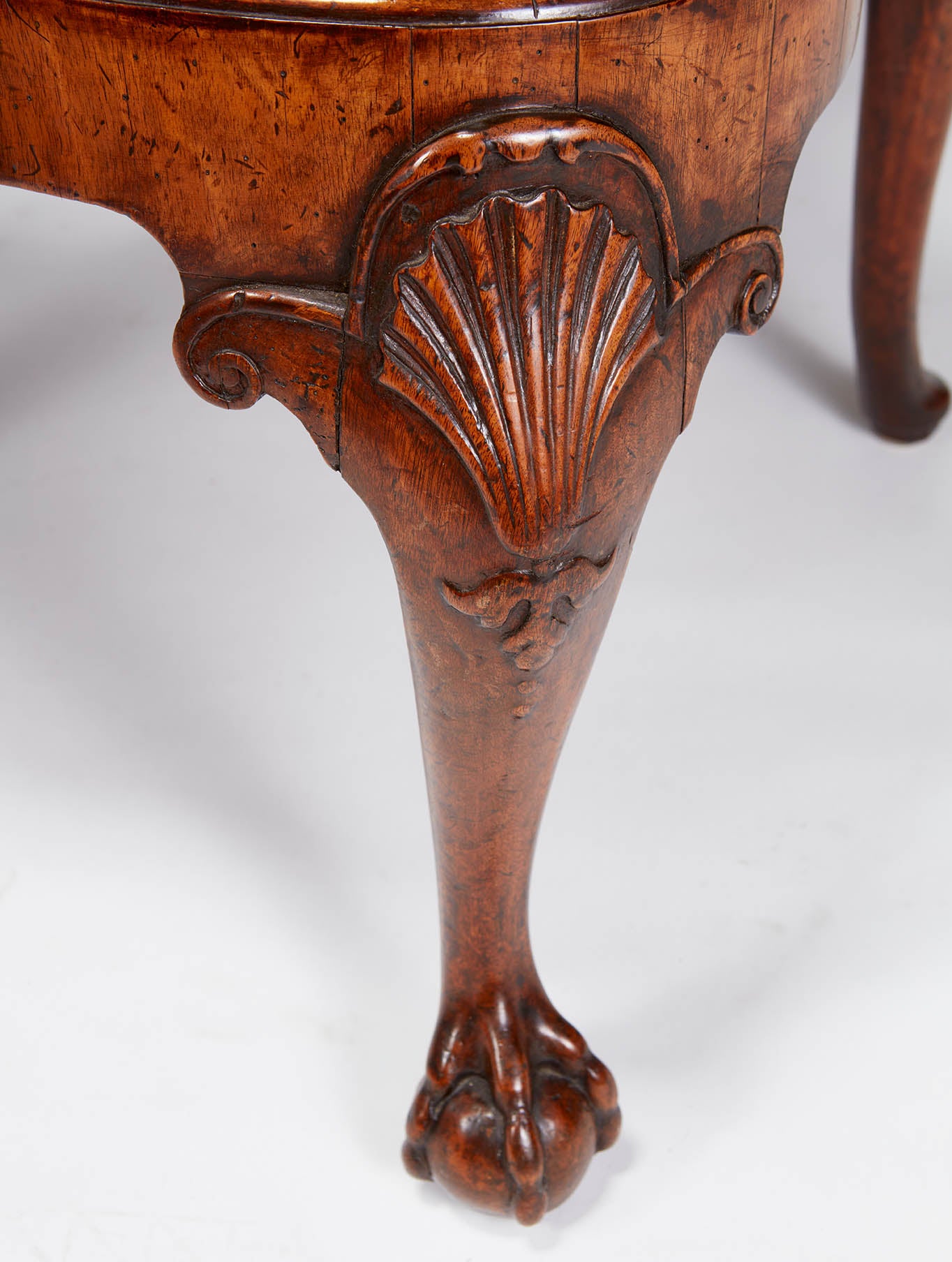 Walnut Open Armchair with Needlepoint Seat circa 1745