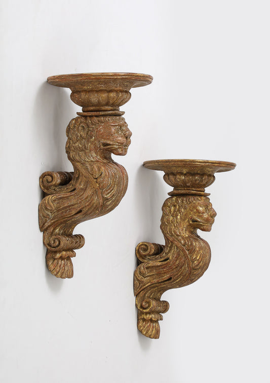 A RARE AND UNUSUAL PAIR OF BRACKETS,  circa 1830