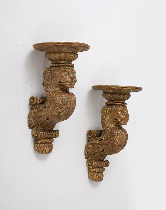 A RARE AND UNUSUAL PAIR OF BRACKETS,  circa 1830