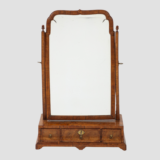 Burr walnut shaving mirror