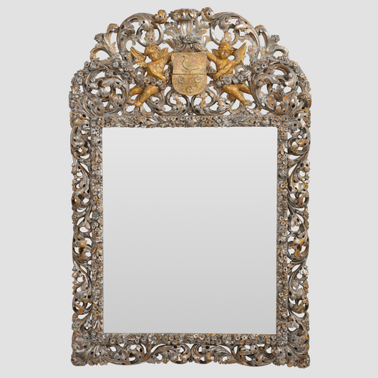 Charles II Silver Gilt Mirror