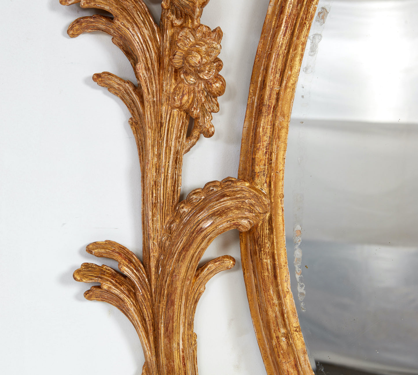 Carved and Gilded Rococo Oval Mirror of Good Size
