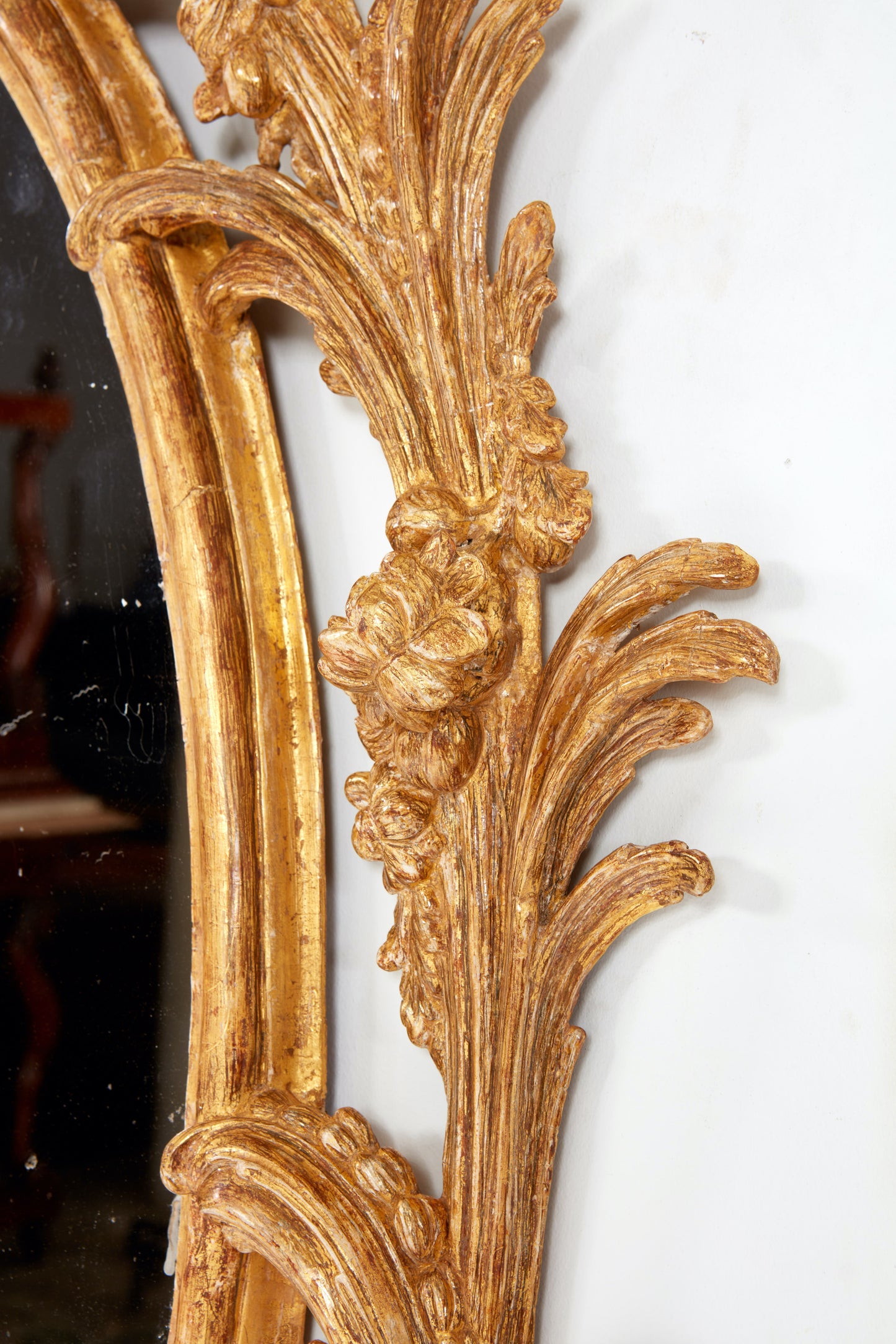 Carved and Gilded Rococo Oval Mirror of Good Size